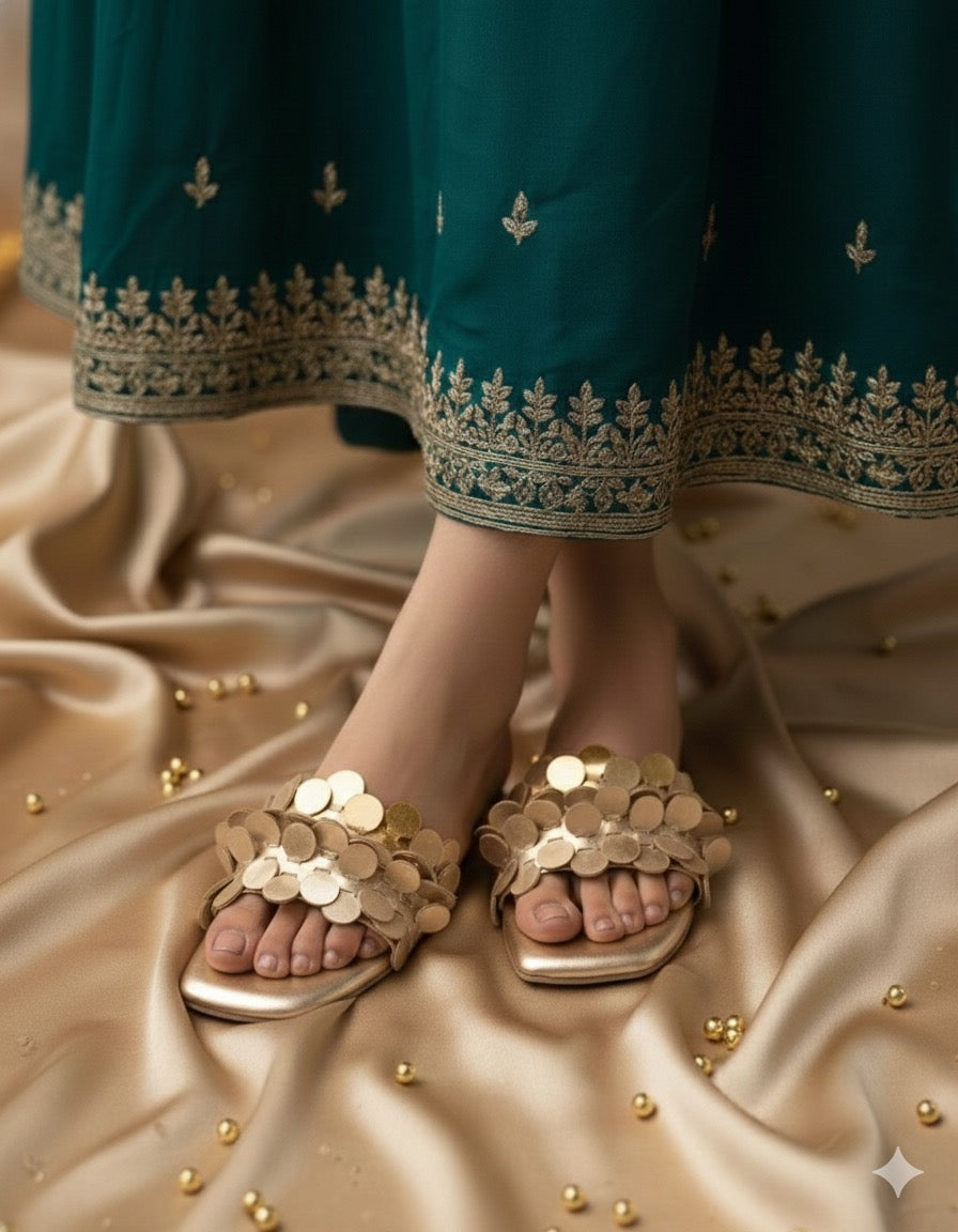 Sandal Stories Classy Champagne Gold Flats