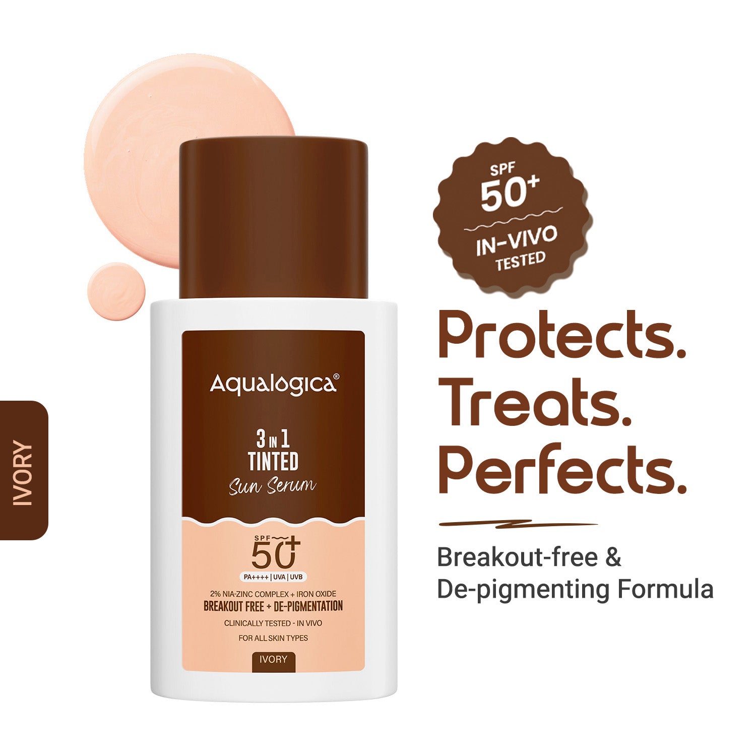 Aqualogica 3-In-1 Tinted Sun Serum - 50g