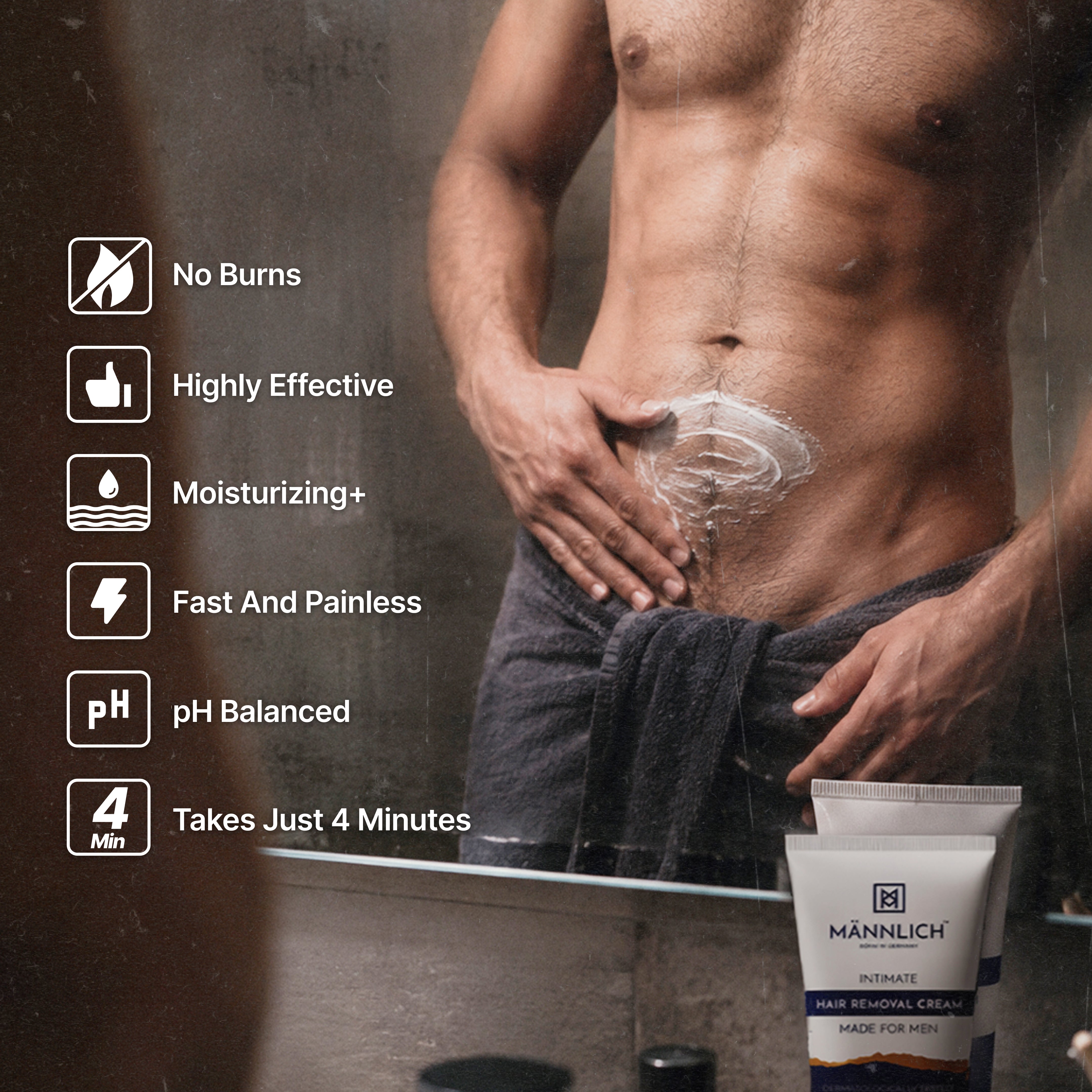 Mannlich Intimate Hair Removal Cream & Intimate Foaming Wash