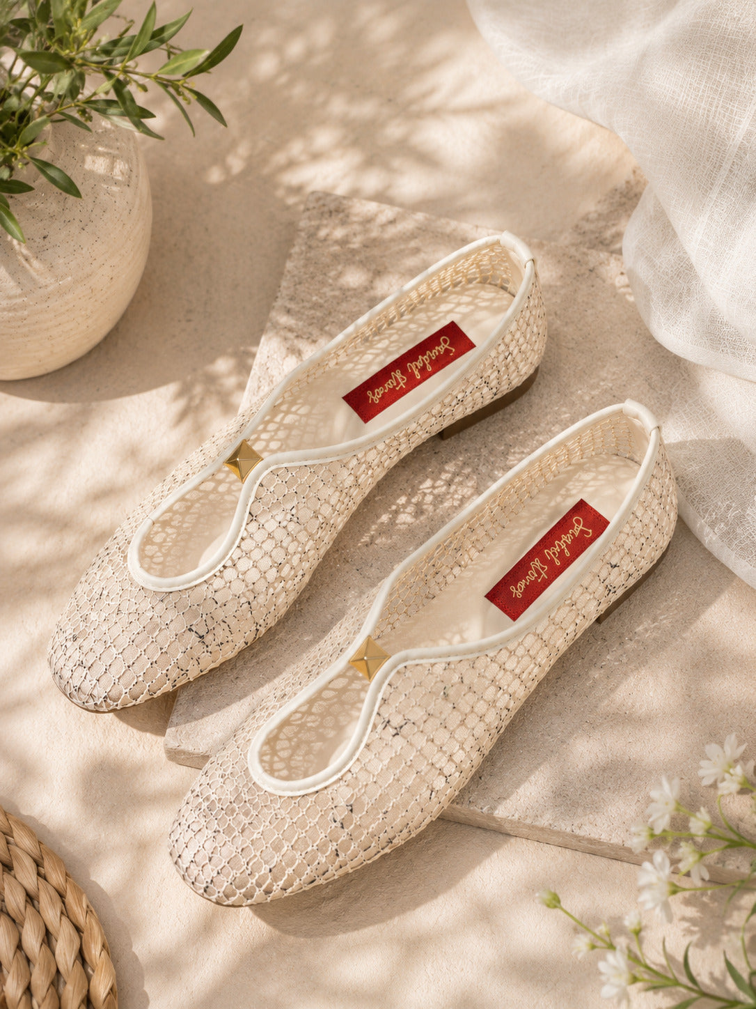 Sandal Stories Ivory Lace Grace Mary Jane Ballerinas