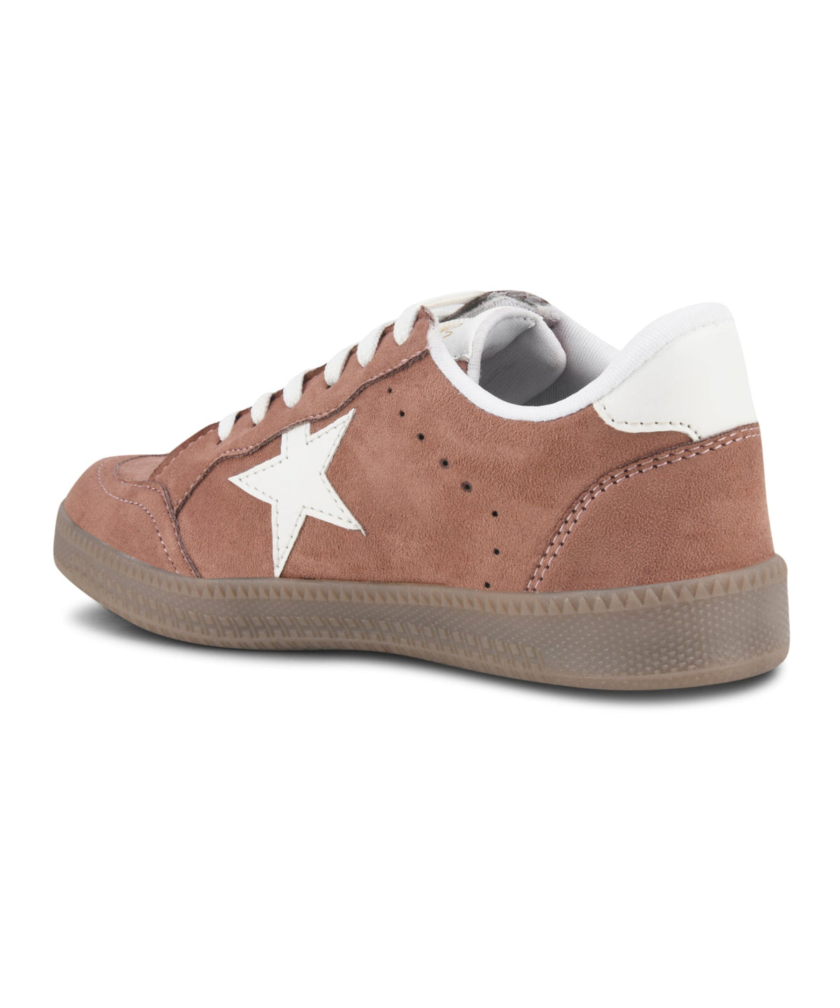 JM Looks Vintage Inspired Star Sneakers for Women: Suede Lace-Up Shoes with Gum Sole