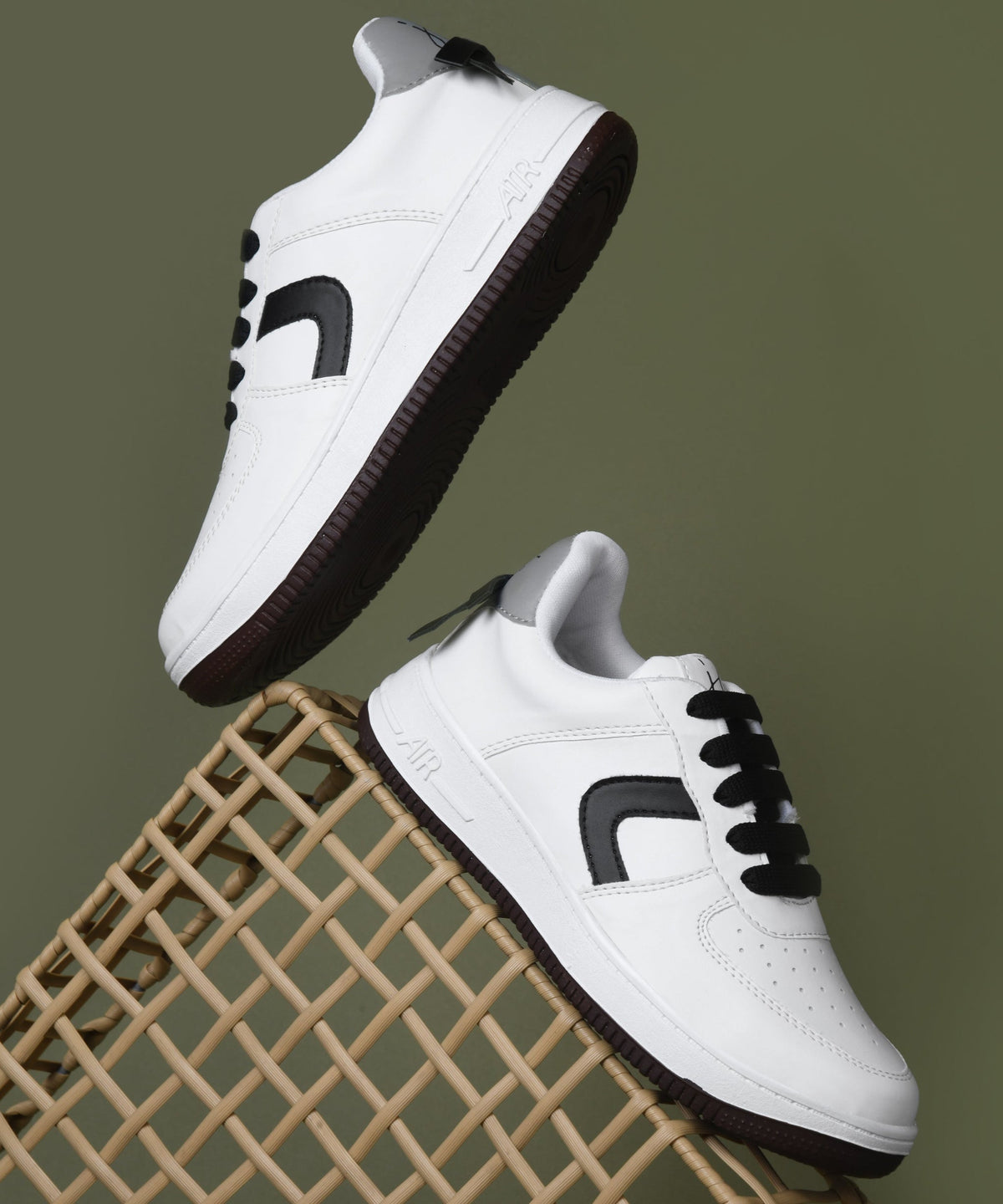 JM Looks Women's Low Top Lace-Up Bow Casual Sneakers with Perforated Detailing