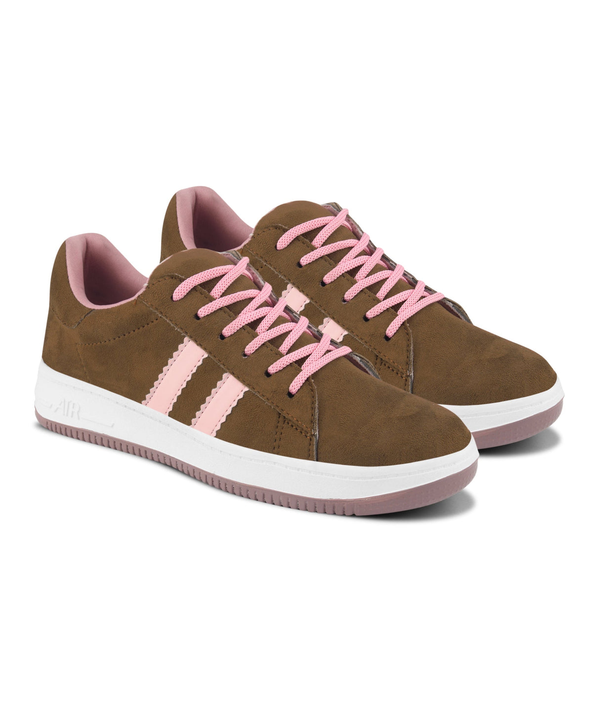 JM Looks Minimal Suede Low-Top Sneakers with soft gum Sole & Contrast Side Stripes