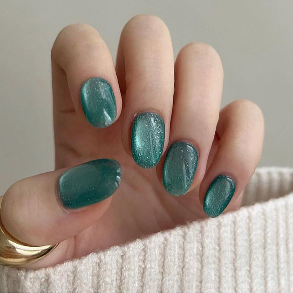 Gush Beauty Sea You Never Press-On Nails (Short Round)