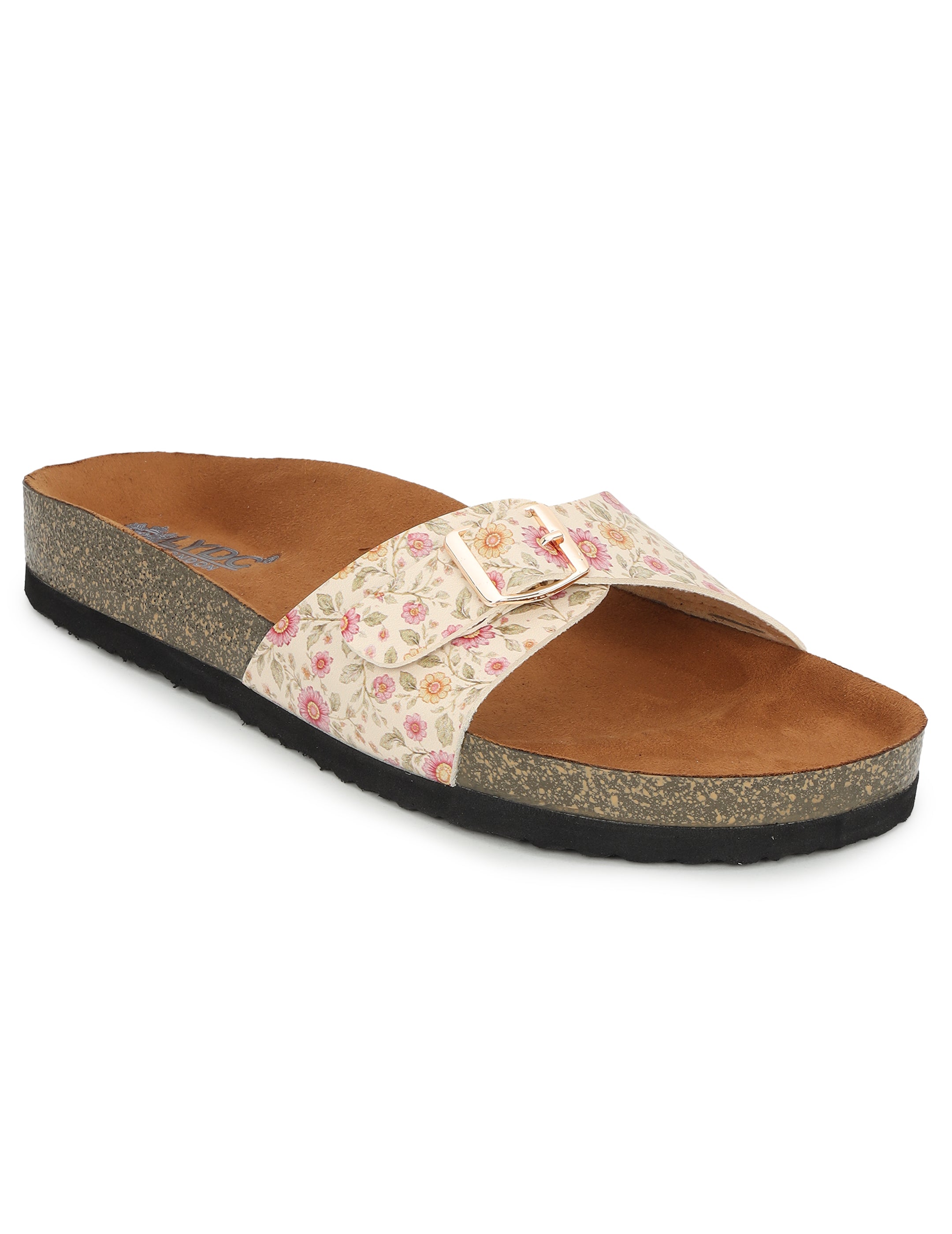 LYDC London - Women's Sanganeri Print Fashion Sandals - Camden - Beige