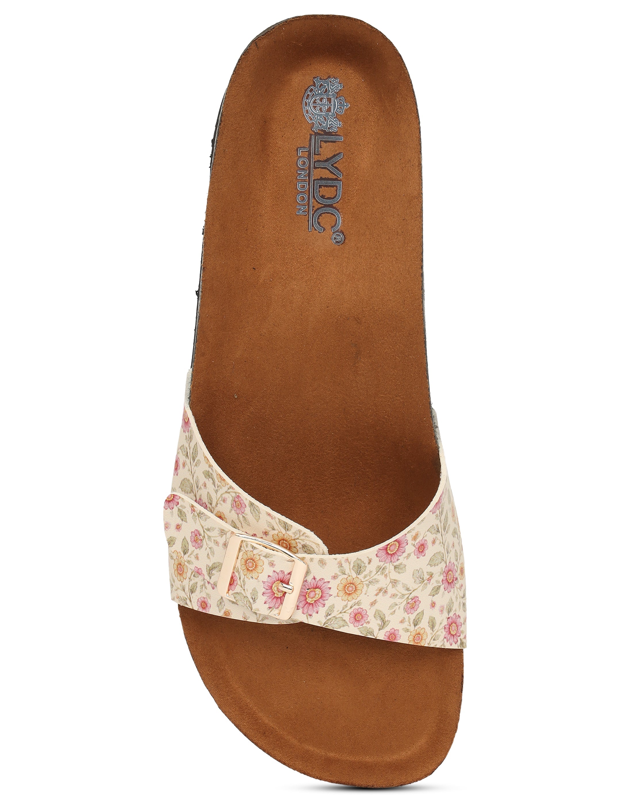LYDC London - Women's Sanganeri Print Fashion Sandals - Camden - Beige