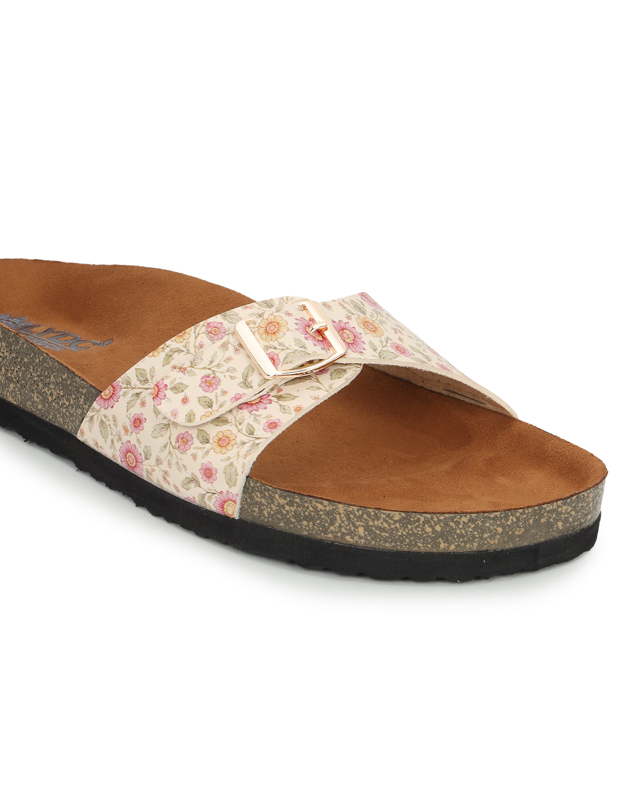 LYDC London - Women's Sanganeri Print Fashion Sandals - Camden - Beige