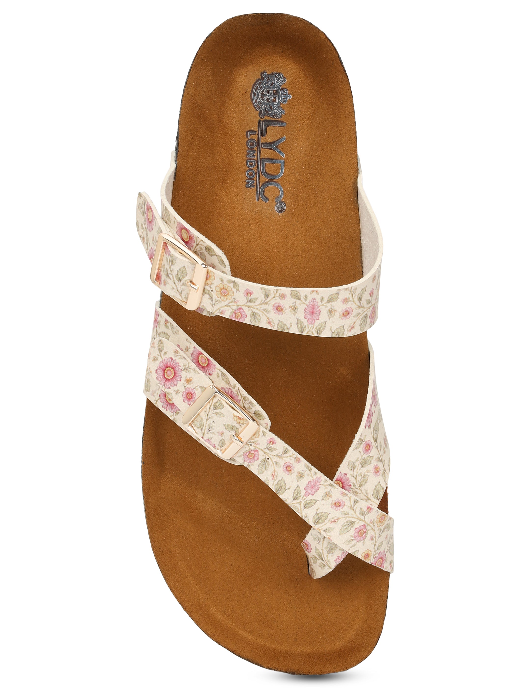 LYDC London - Women's Sanganeri Print Fashion Sandals - Soho - Beige