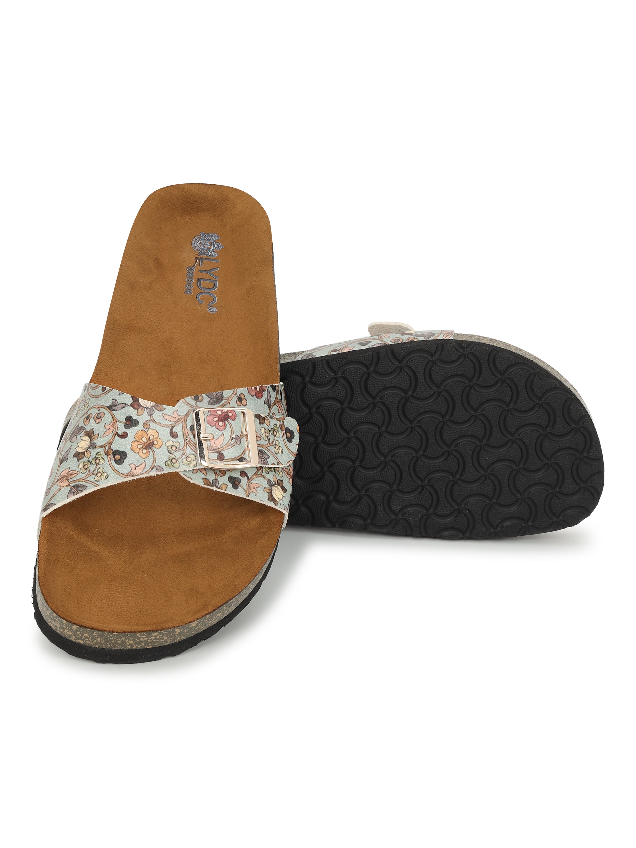 LYDC London - Women's Madhubani Print Fashion Sandals - Camden - Green
