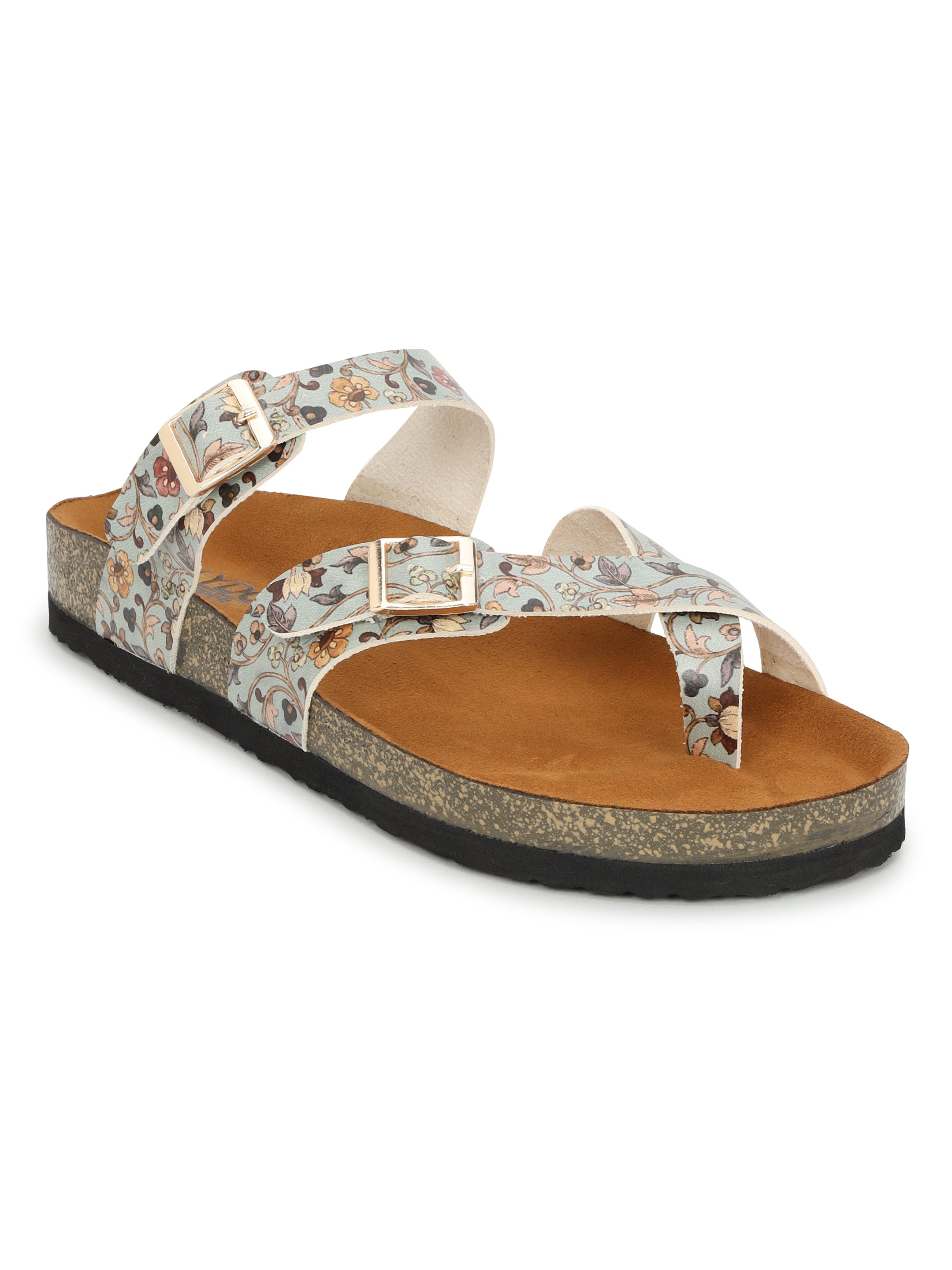 LYDC London - Women's Madhubani Print Fashion Sandals - Soho - Green