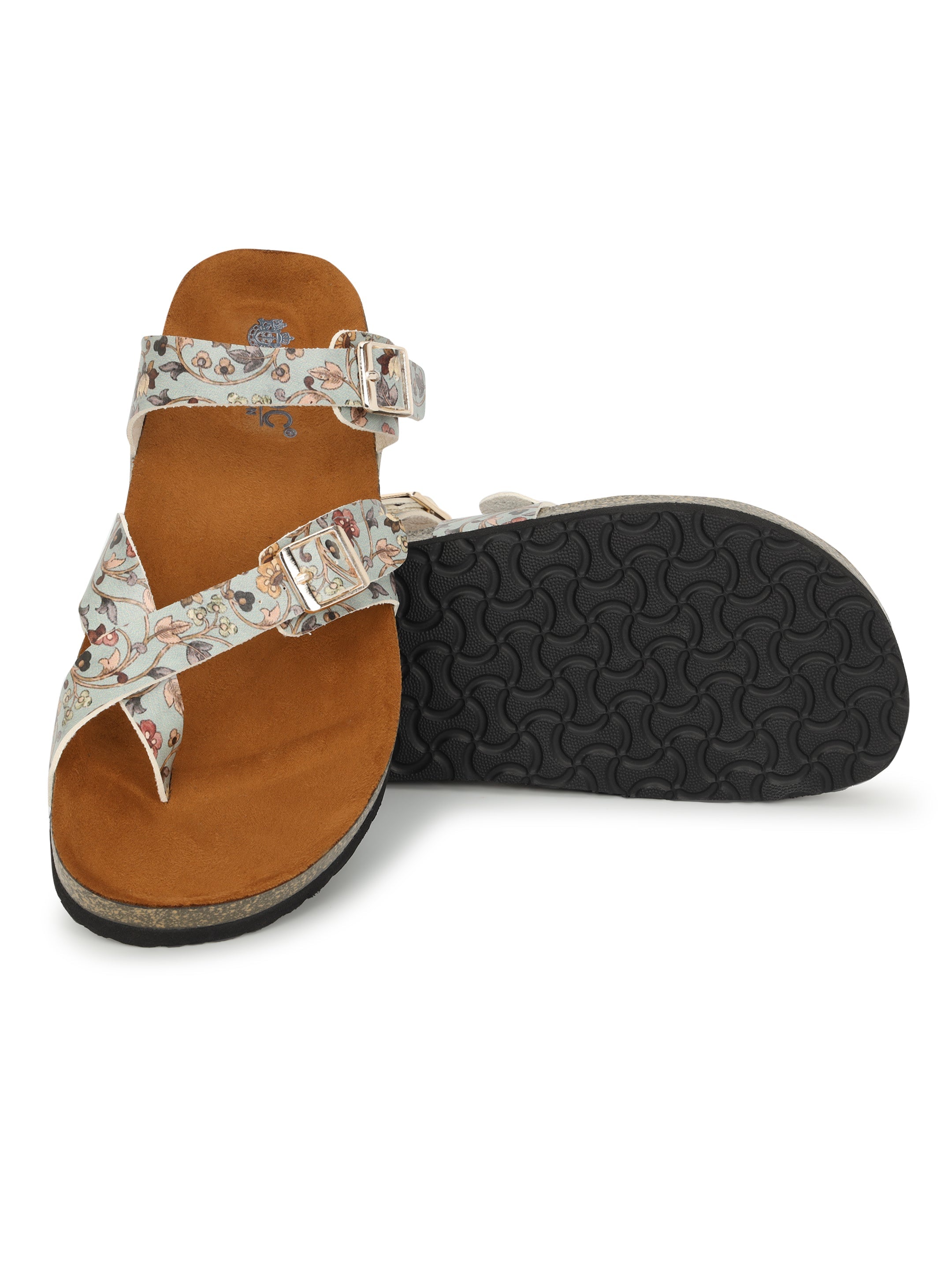 LYDC London - Women's Madhubani Print Fashion Sandals - Soho - Green
