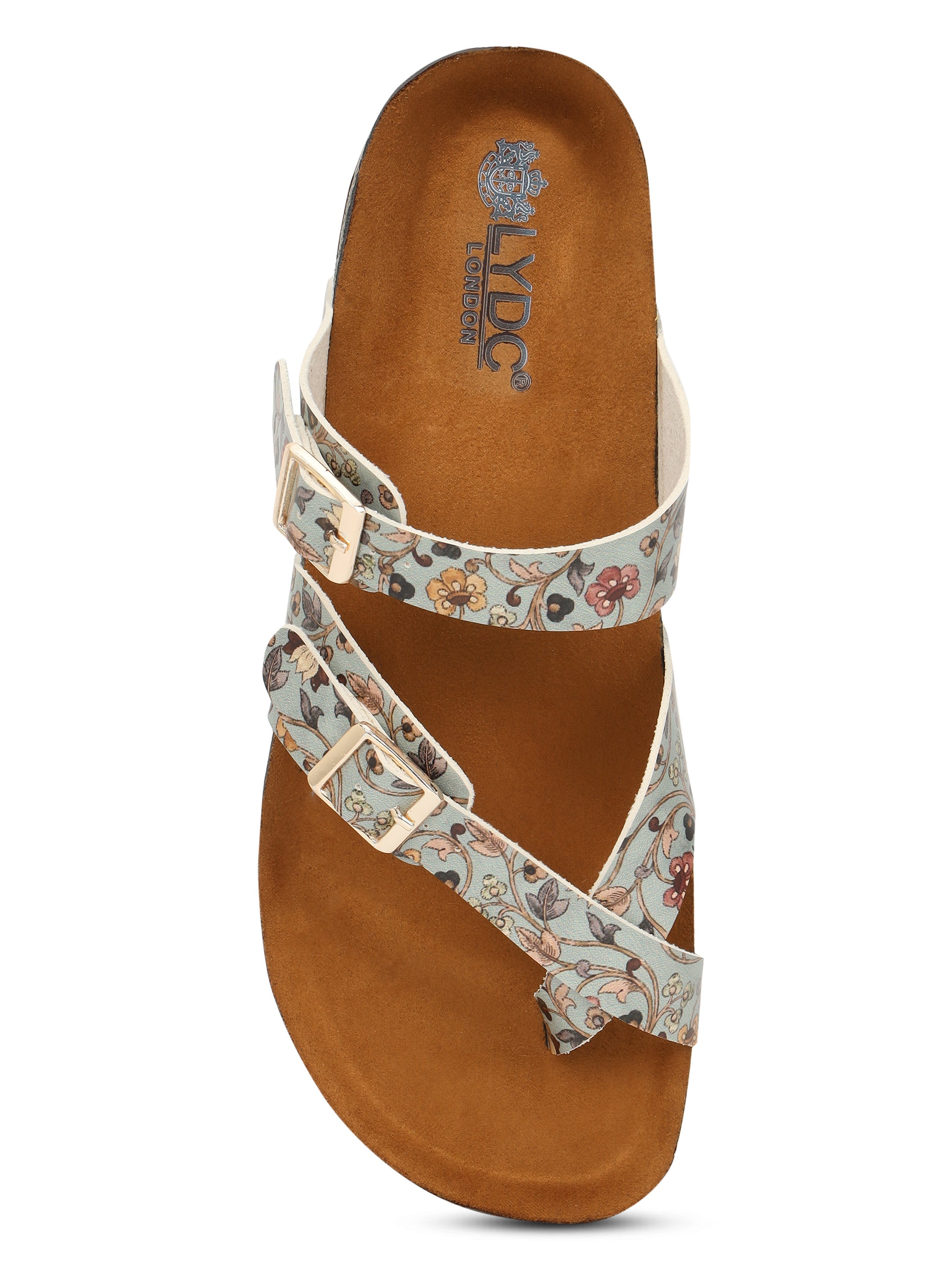 LYDC London - Women's Madhubani Print Fashion Sandals - Soho - Green