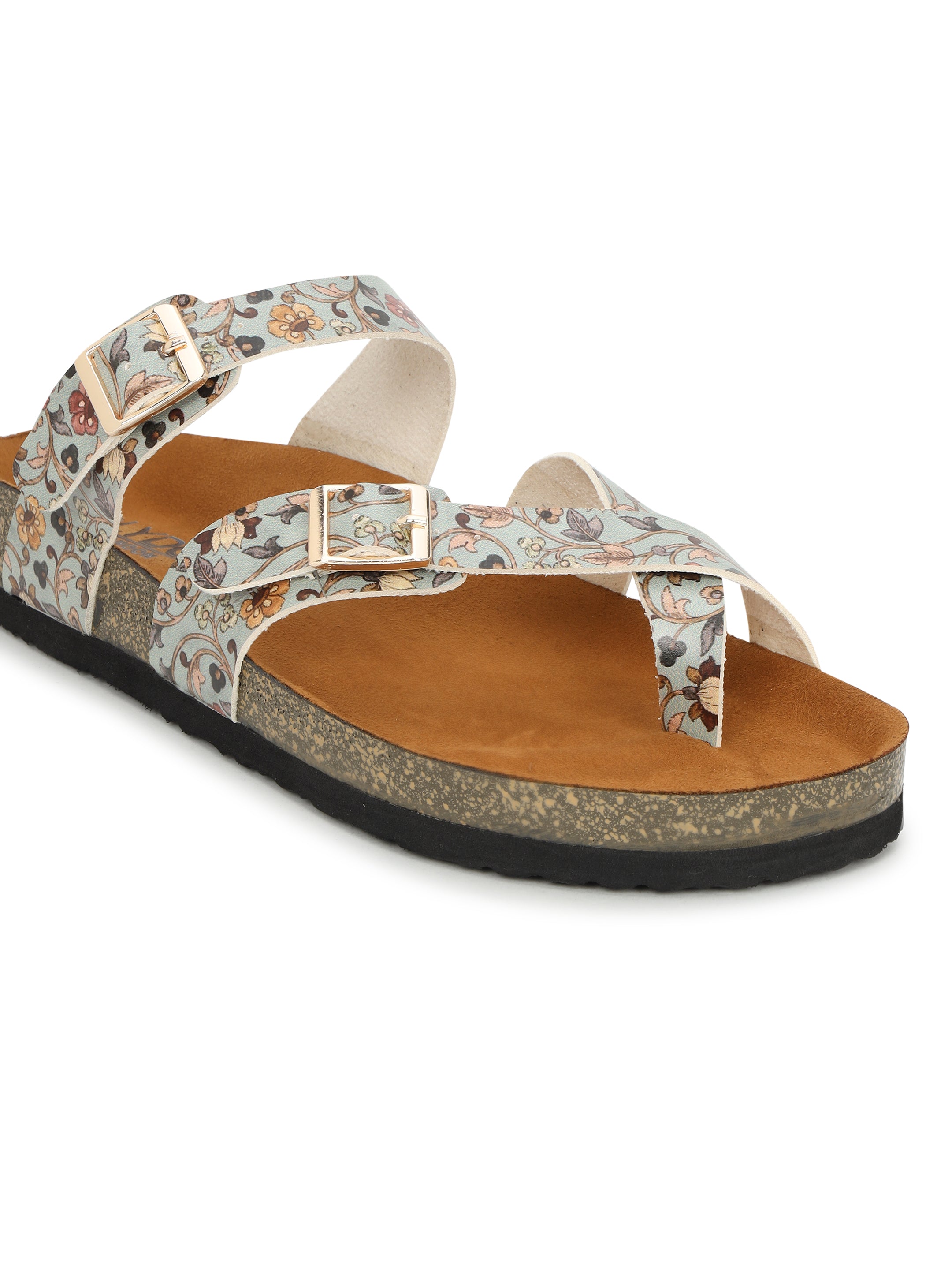 LYDC London - Women's Madhubani Print Fashion Sandals - Soho - Green