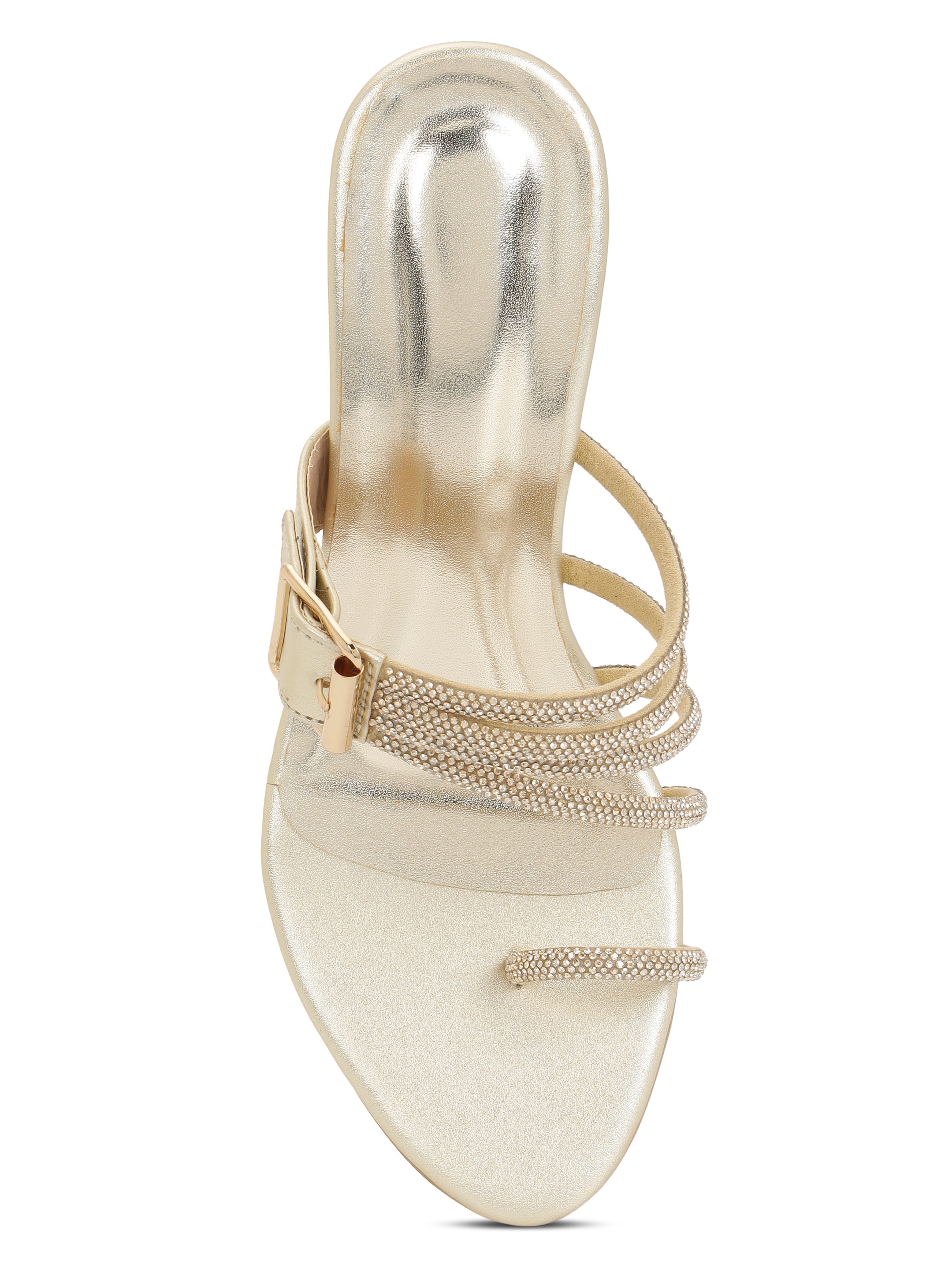 LYDC London - Gold Kitten Heels Sandals for women - Gold