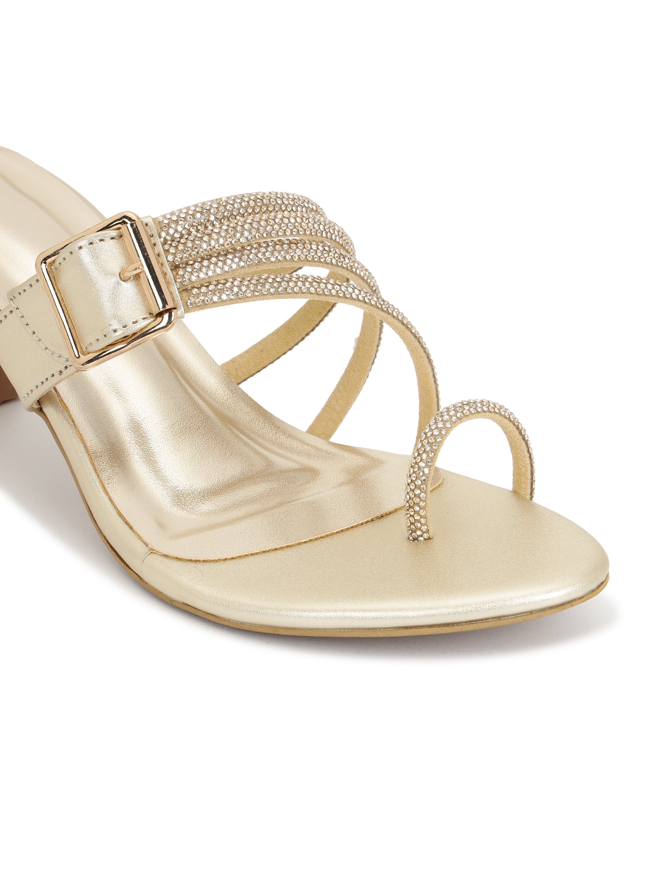 LYDC London - Gold Kitten Heels Sandals for women - Gold