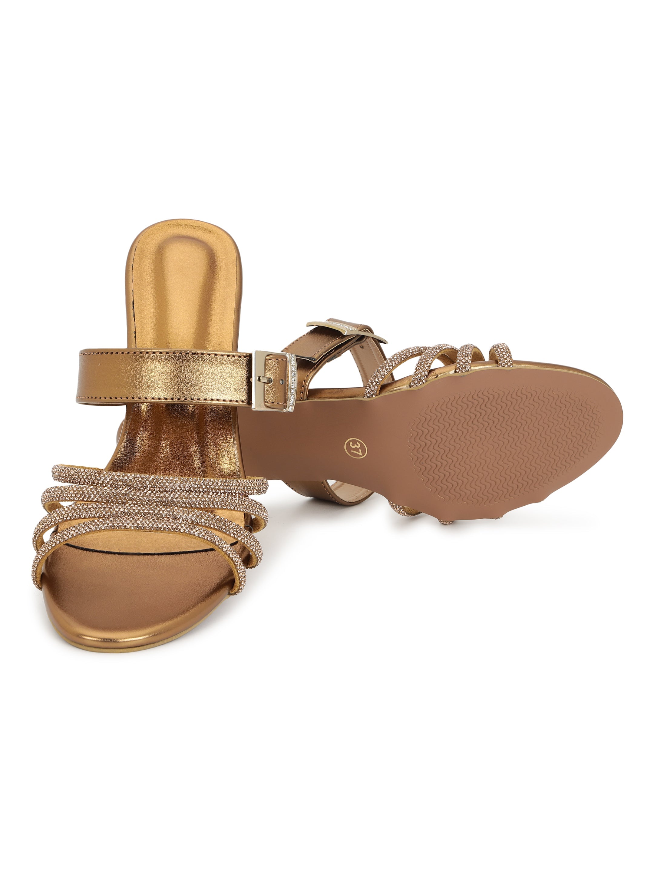 LYDC London - Antique Kitten Heels Sandals for women - Antique