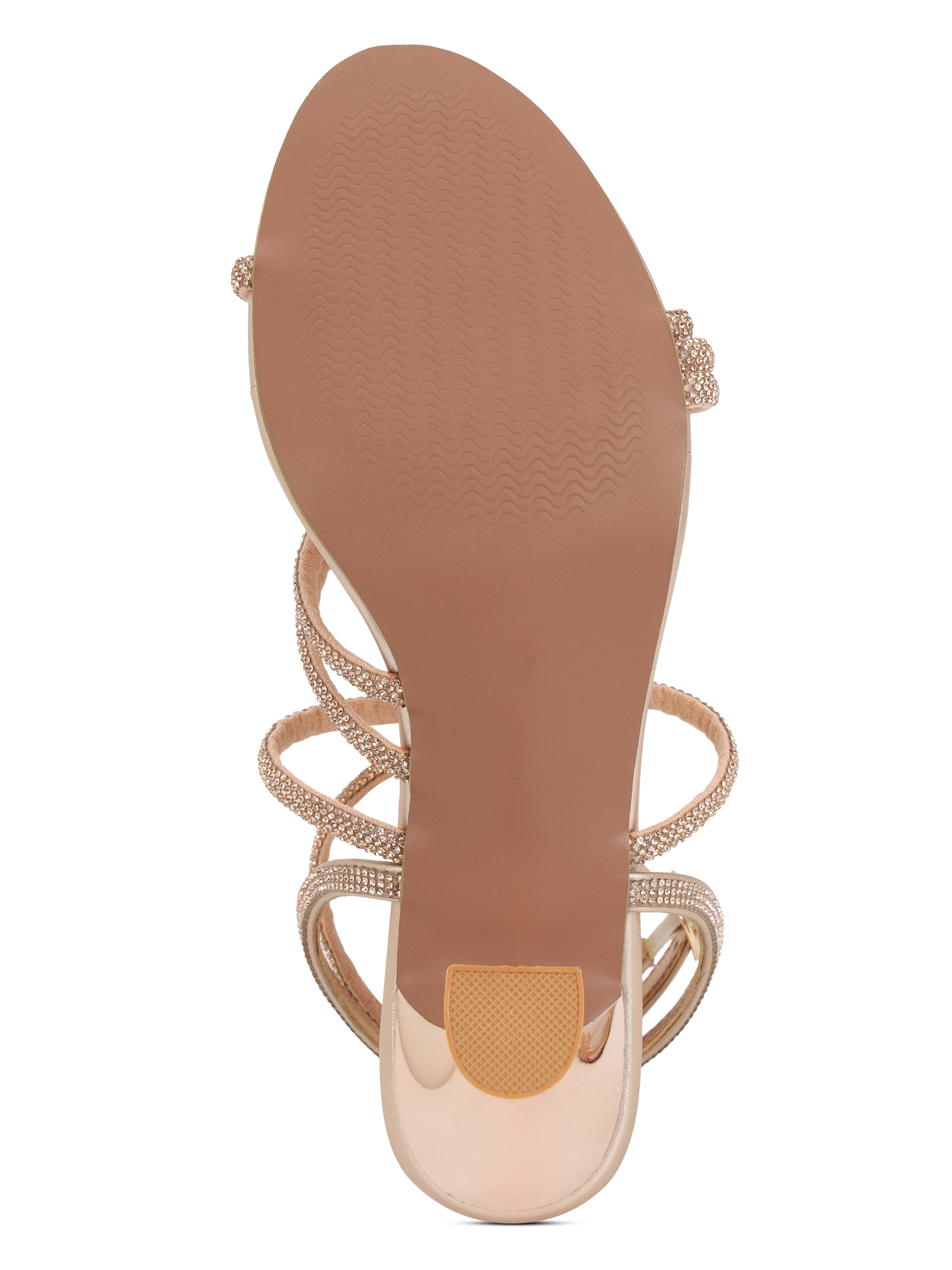 LYDC London - Rose Gold Kitten Heels Sandals for women - Rose gold
