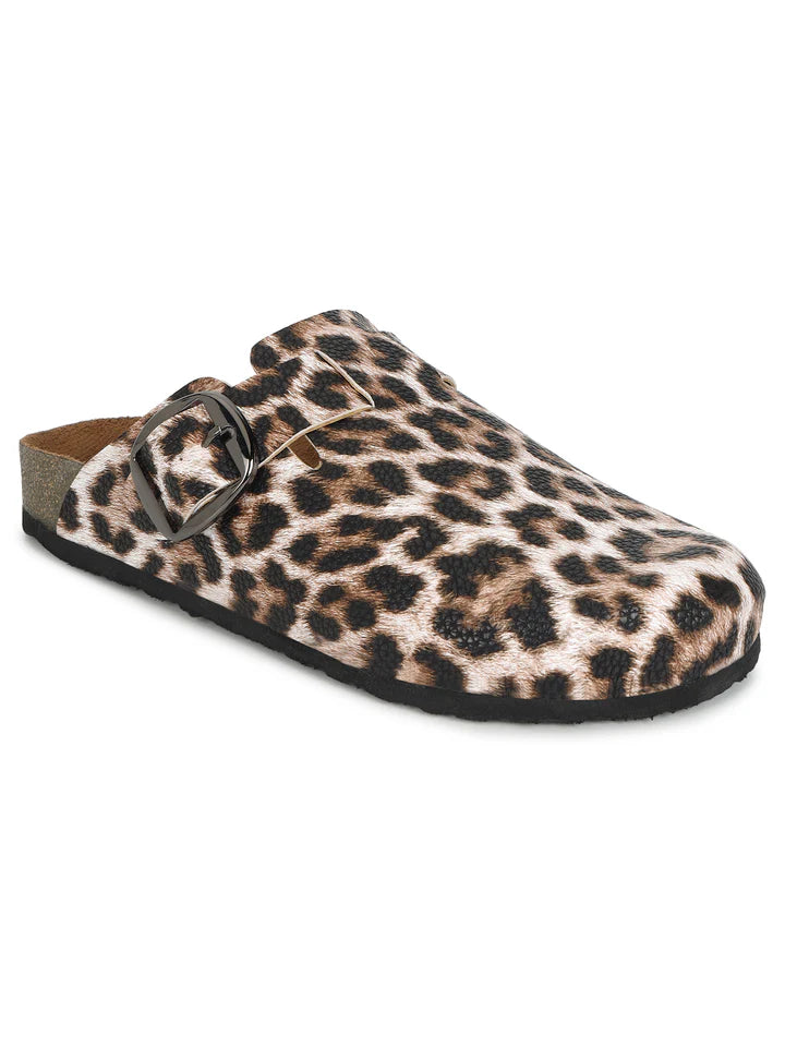 LYDC Brixton Leopard Print Clogs Sandals for Women - Leopard Print