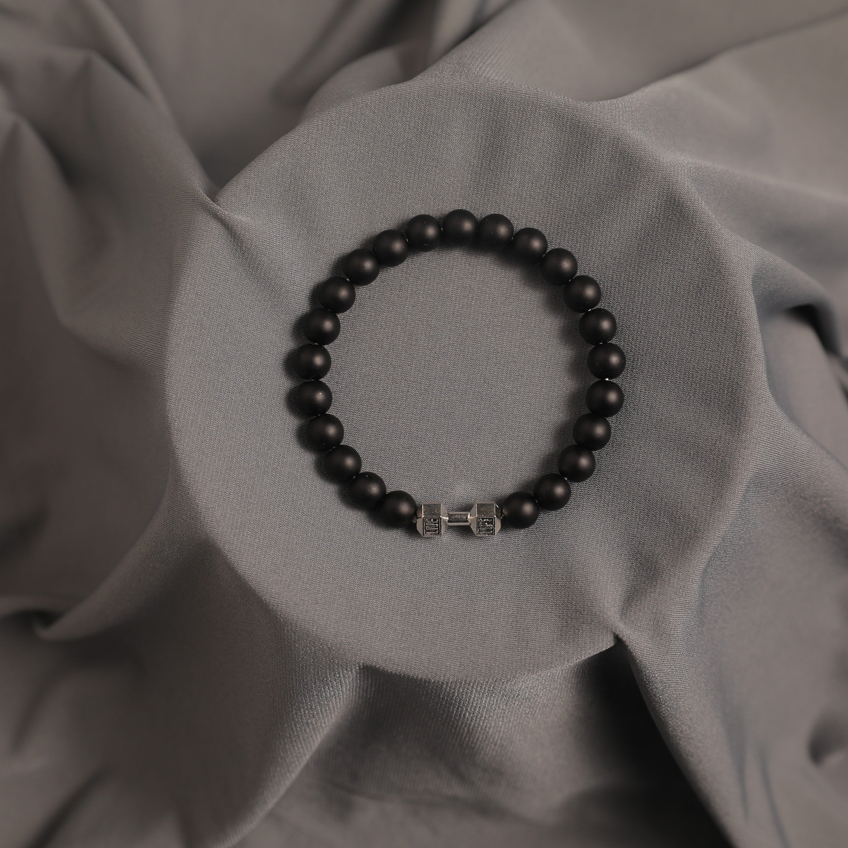 Salty Strength Beaded Stone Band - Silver