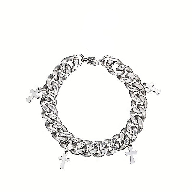 Salty Cross Cubic Link Bracelet