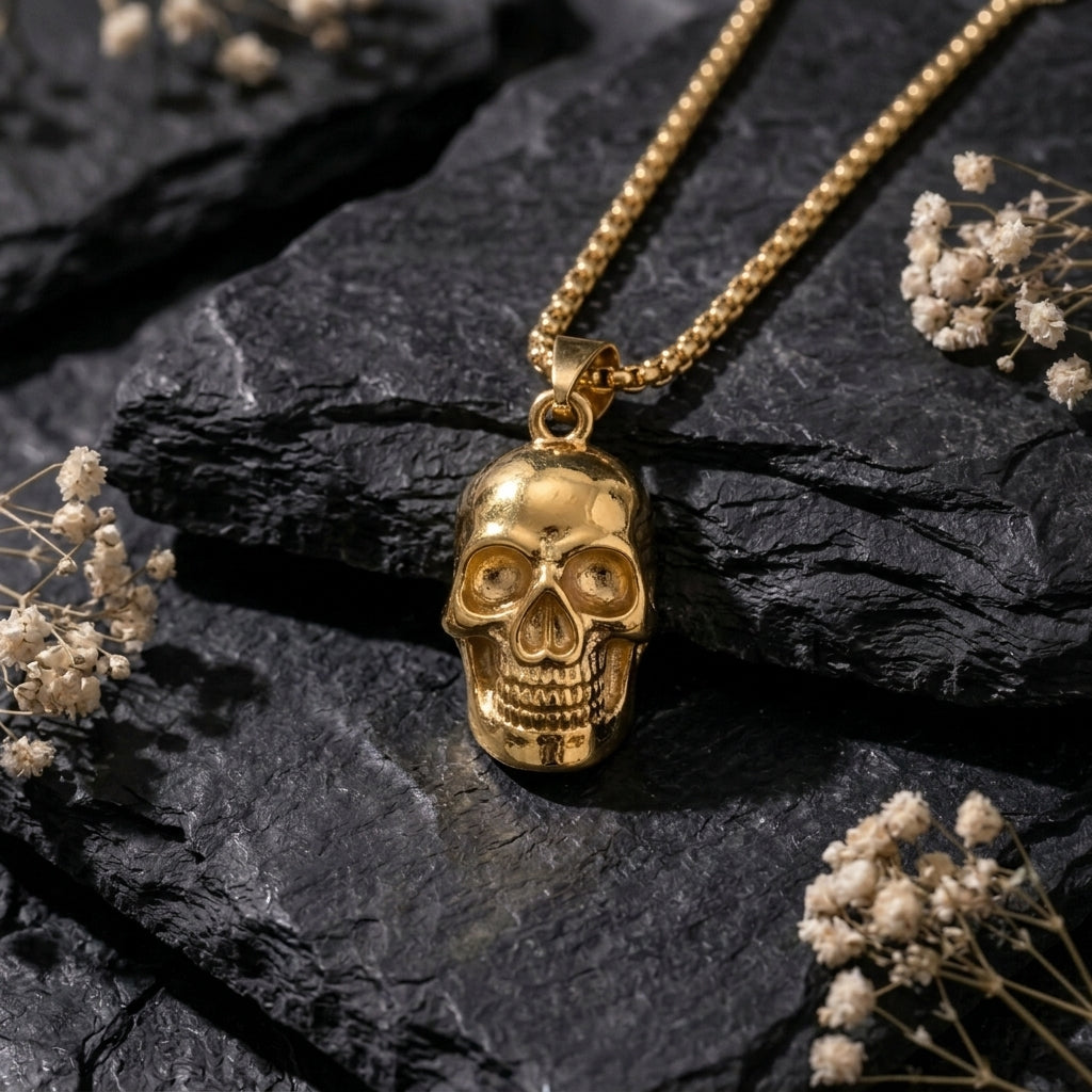Salty Night King Golden Skull Pendant