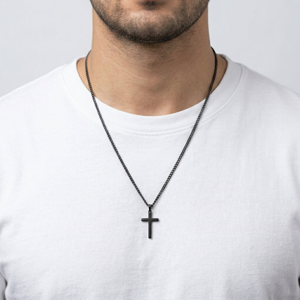 Salty Christ'S Crucifix Black Chain