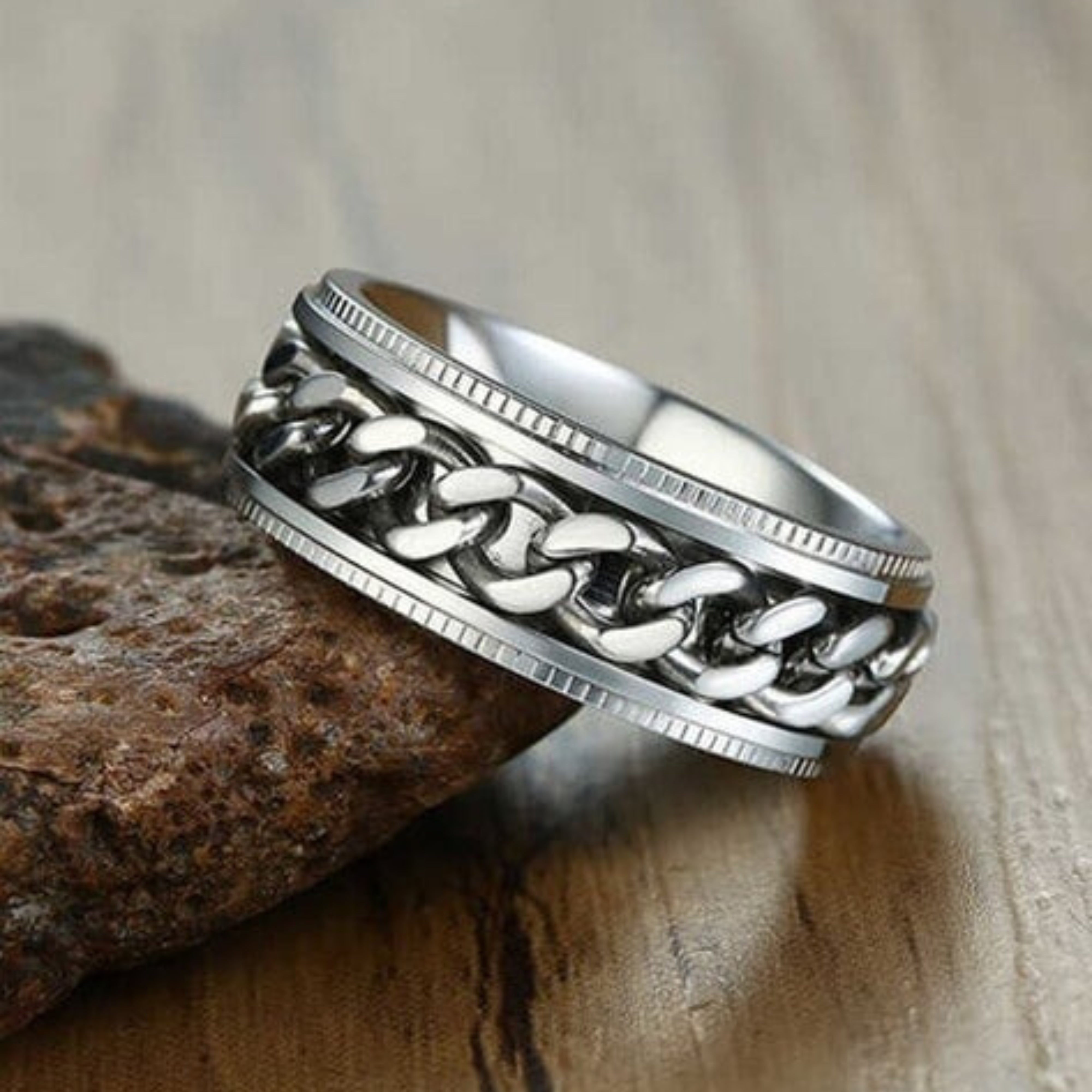 Salty Runic Silver Band