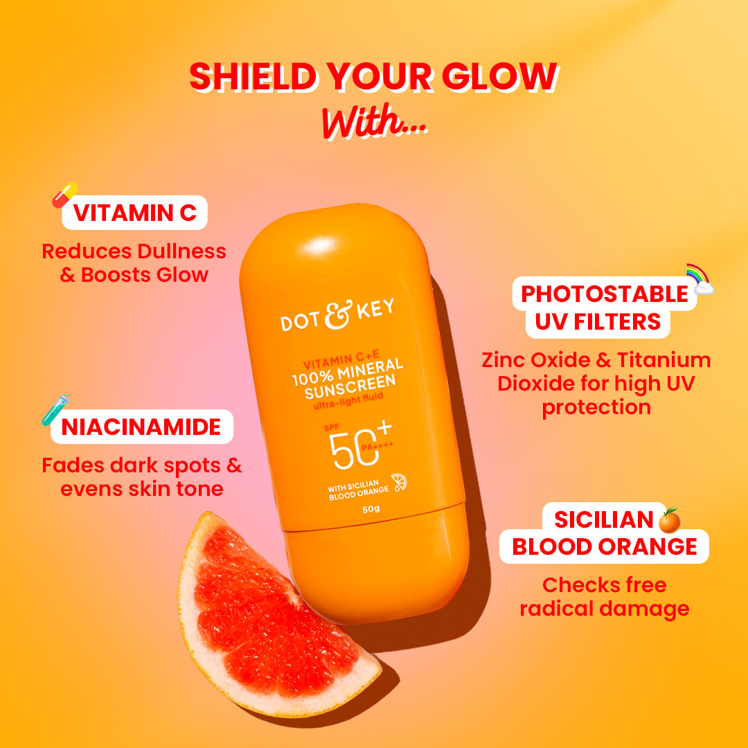 Dot & Key Vitamin C + E 100% Mineral Sunscreen IN-VIVO tested SPF 50+, PA++++ - 50g