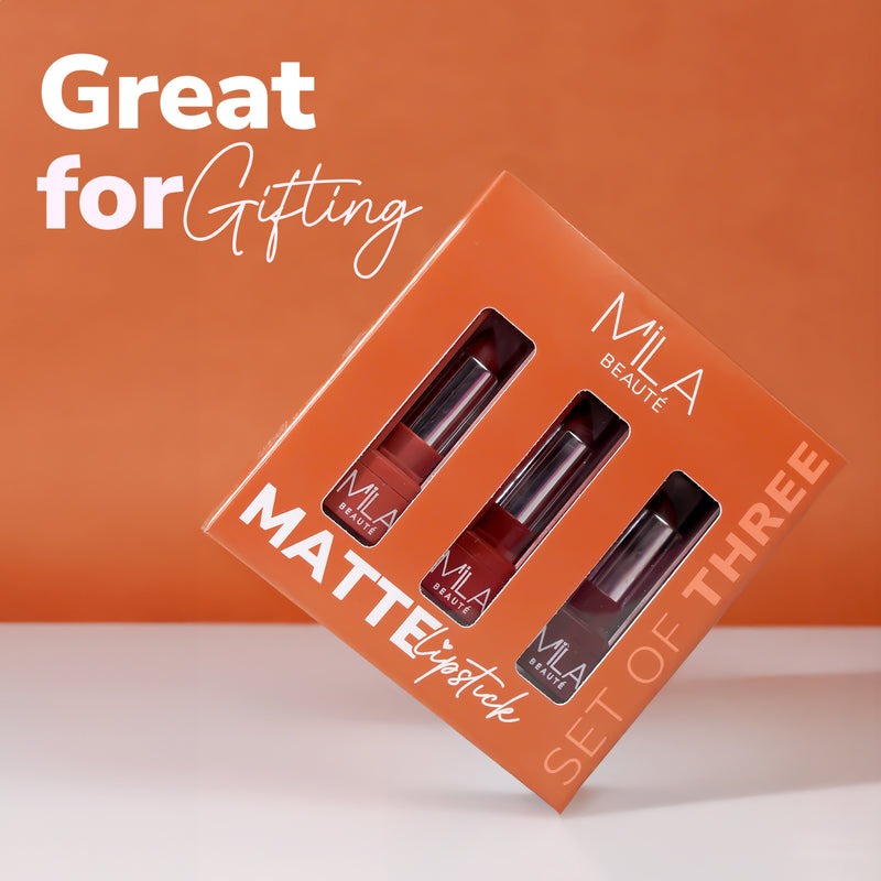 Mila Beaute Matte Lipstick Set of 3 Lipstick