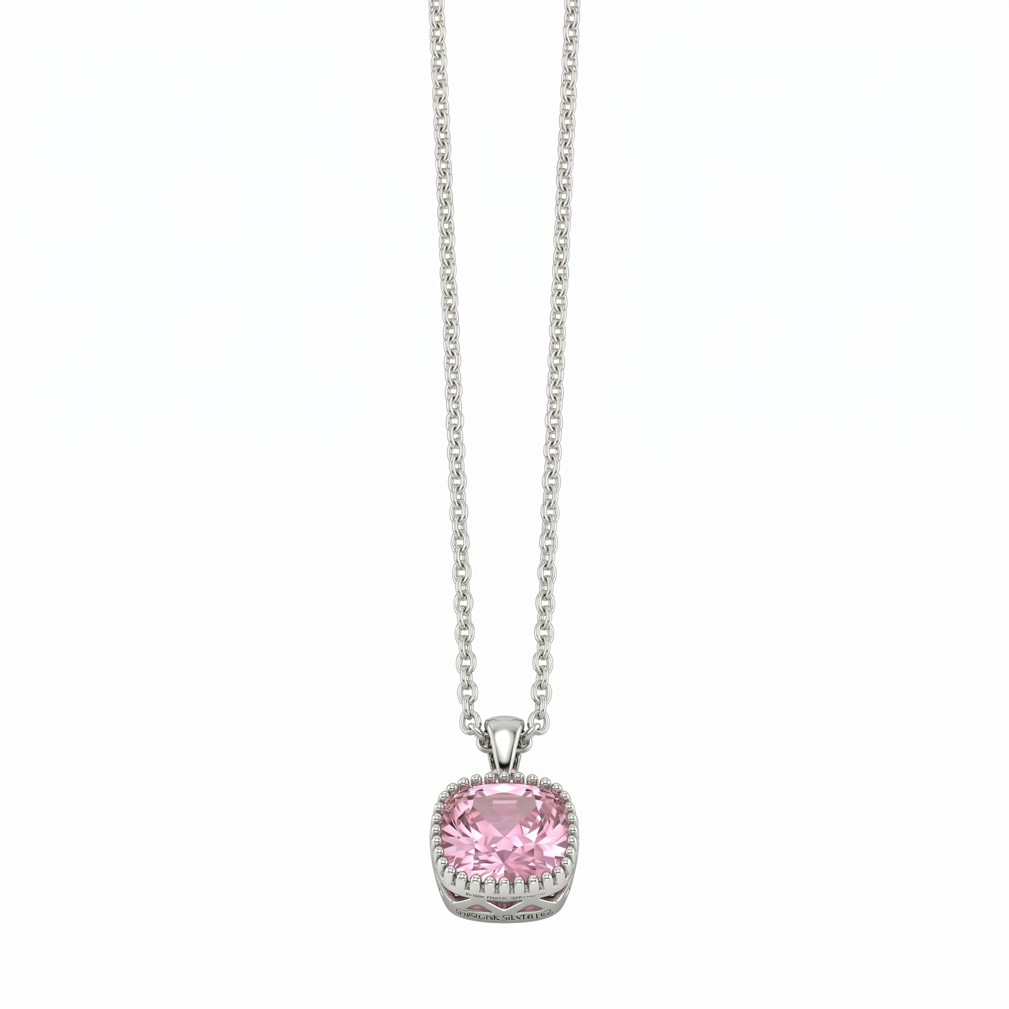 Salty Dainty Silver Pink Diamond Elegance Pendant