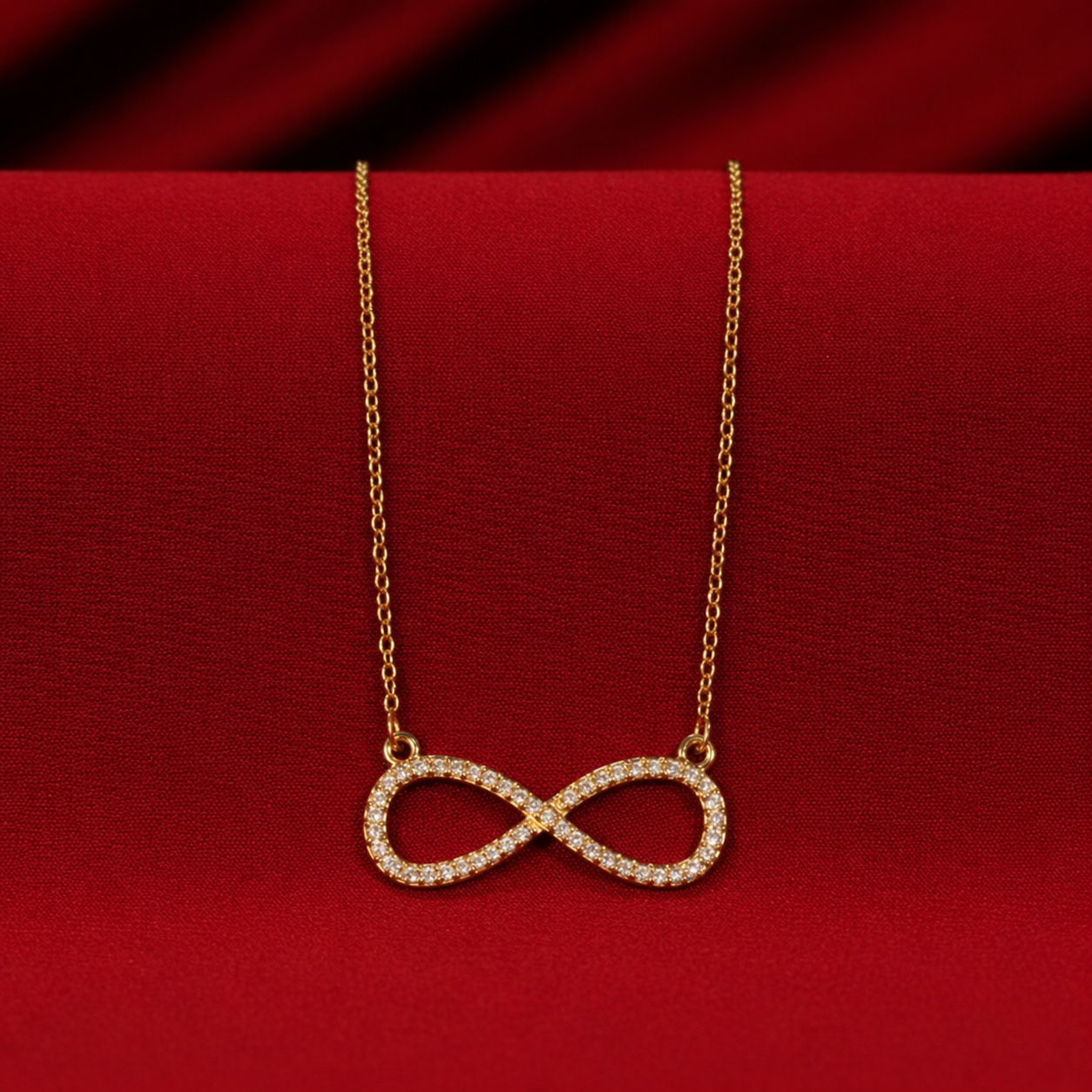 Salty Infinity Love Golden Crystal Necklace