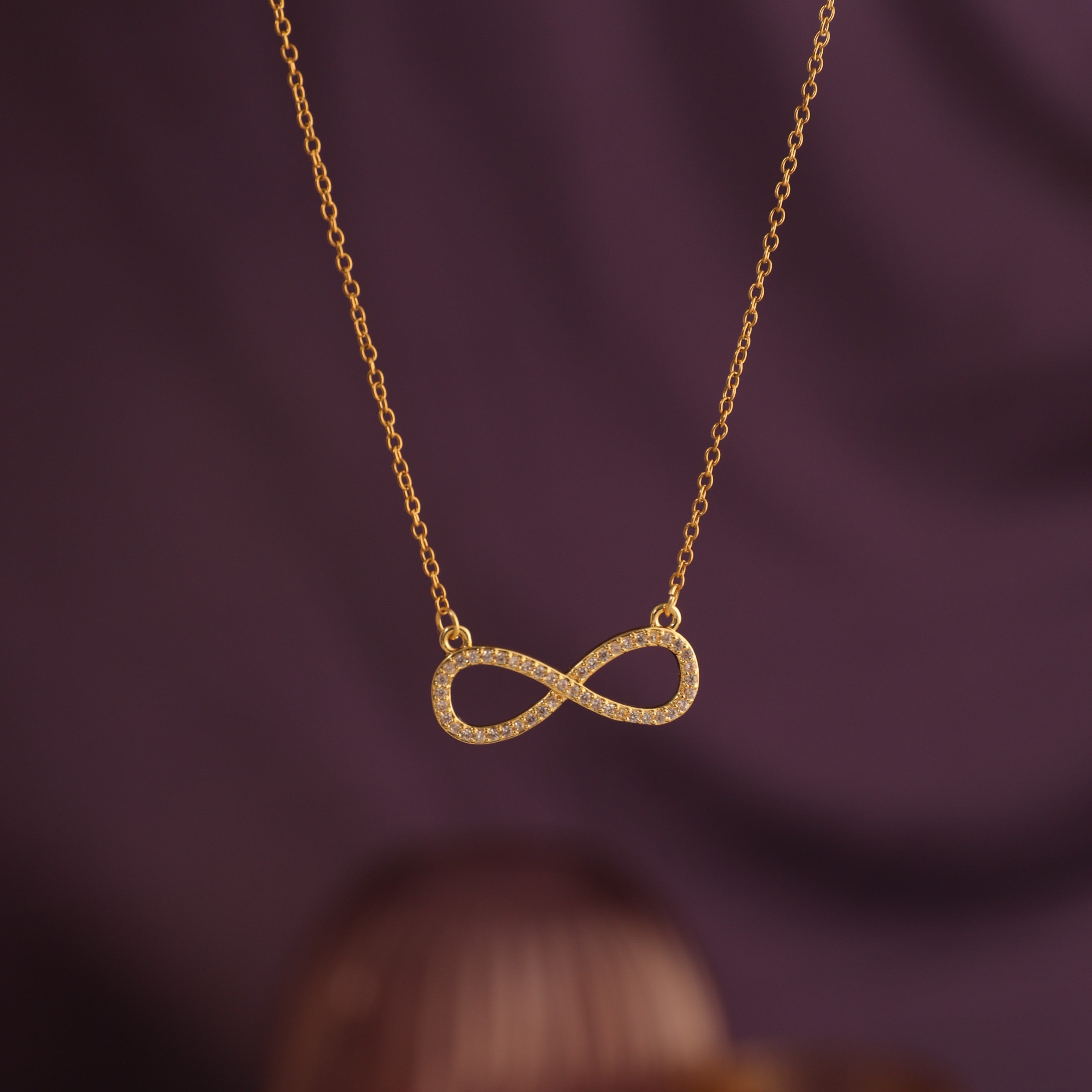 Salty Infinity Love Golden Crystal Necklace