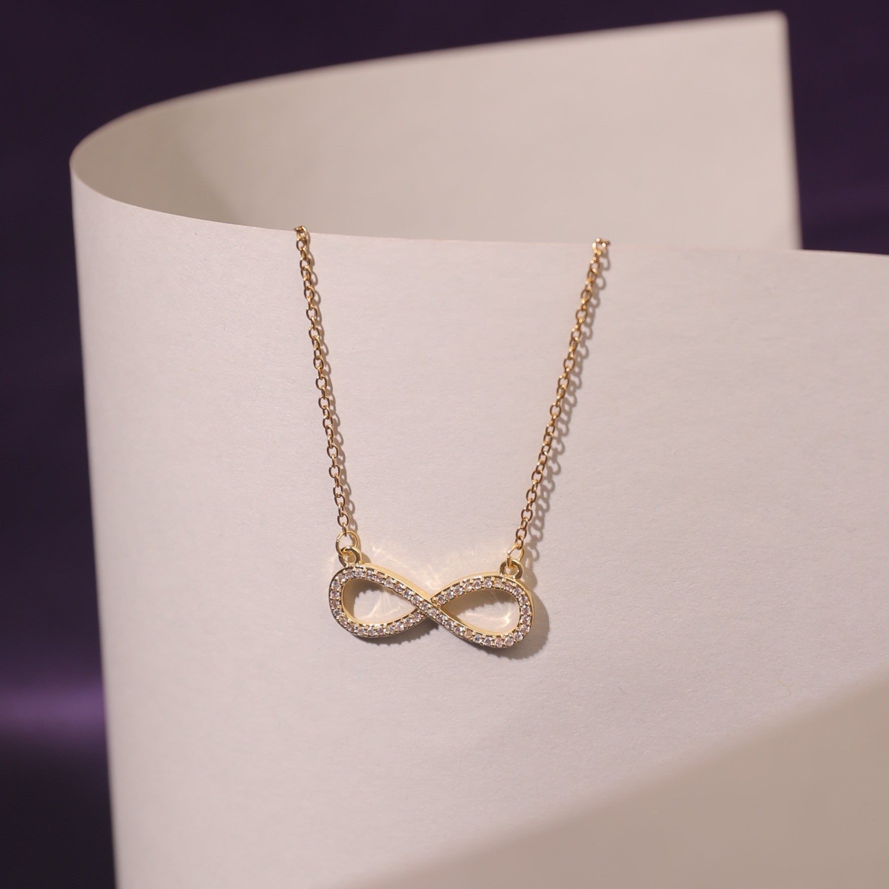 Salty Infinity Love Golden Crystal Necklace