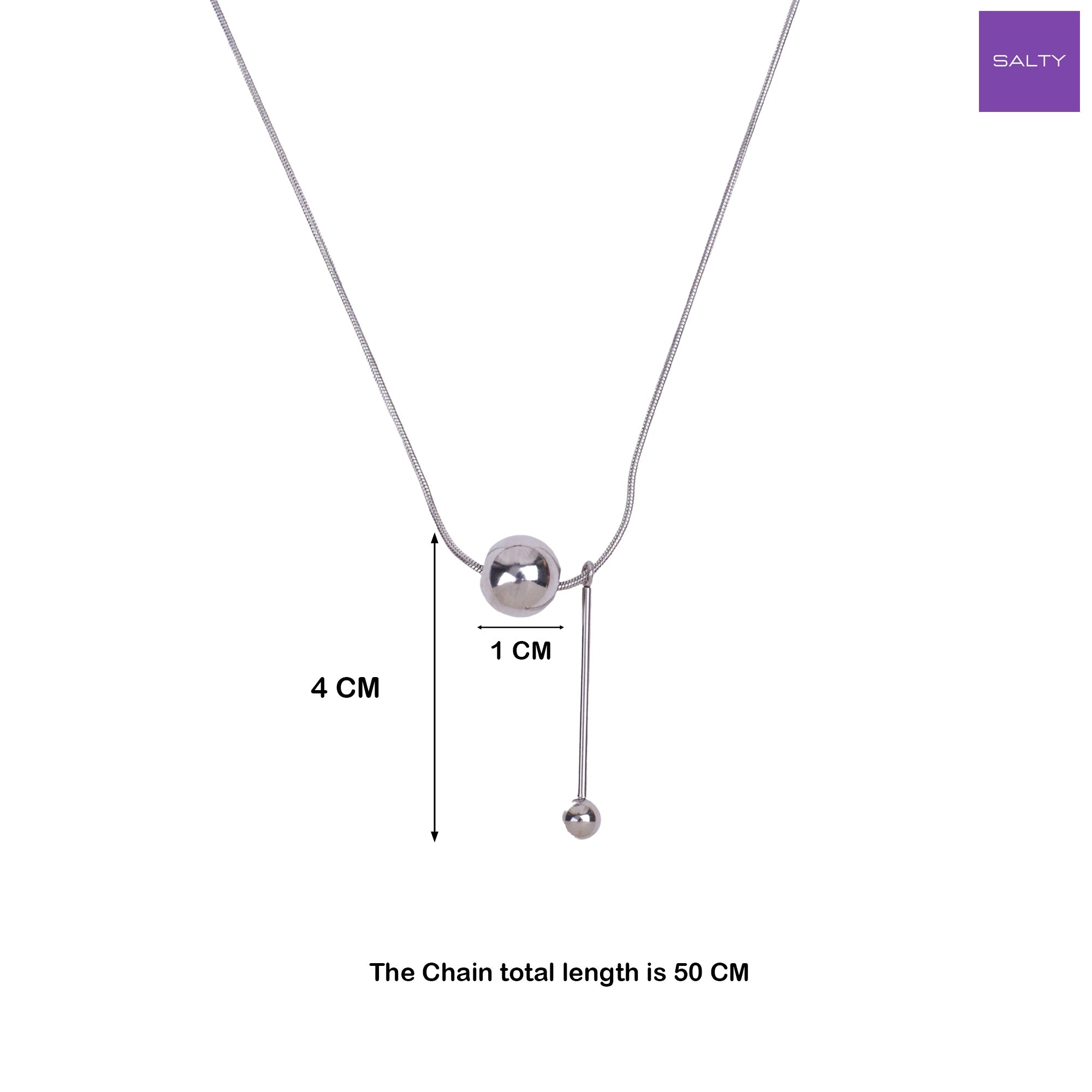 Salty Ball Drop Silver Chain