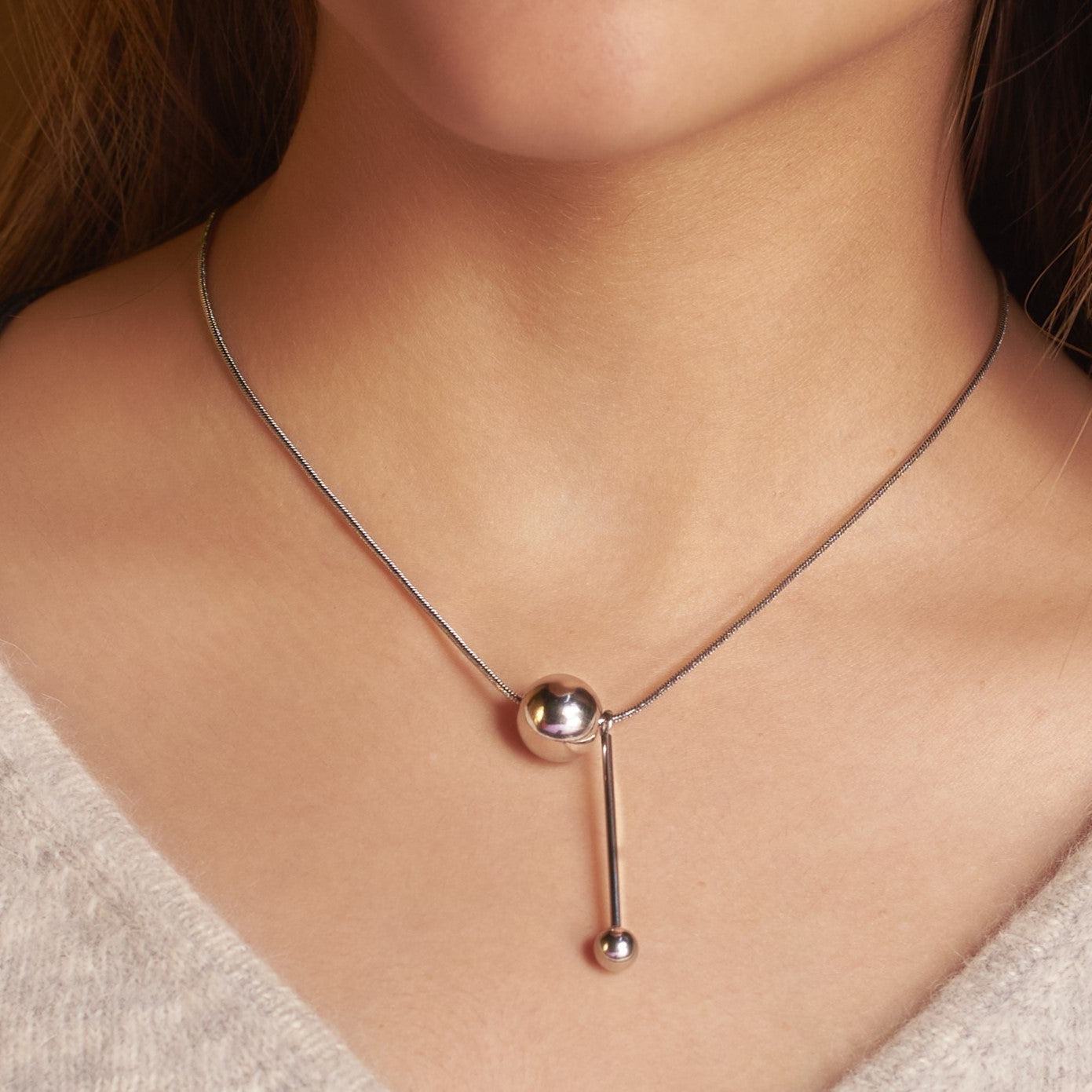 Salty Ball Drop Silver Chain