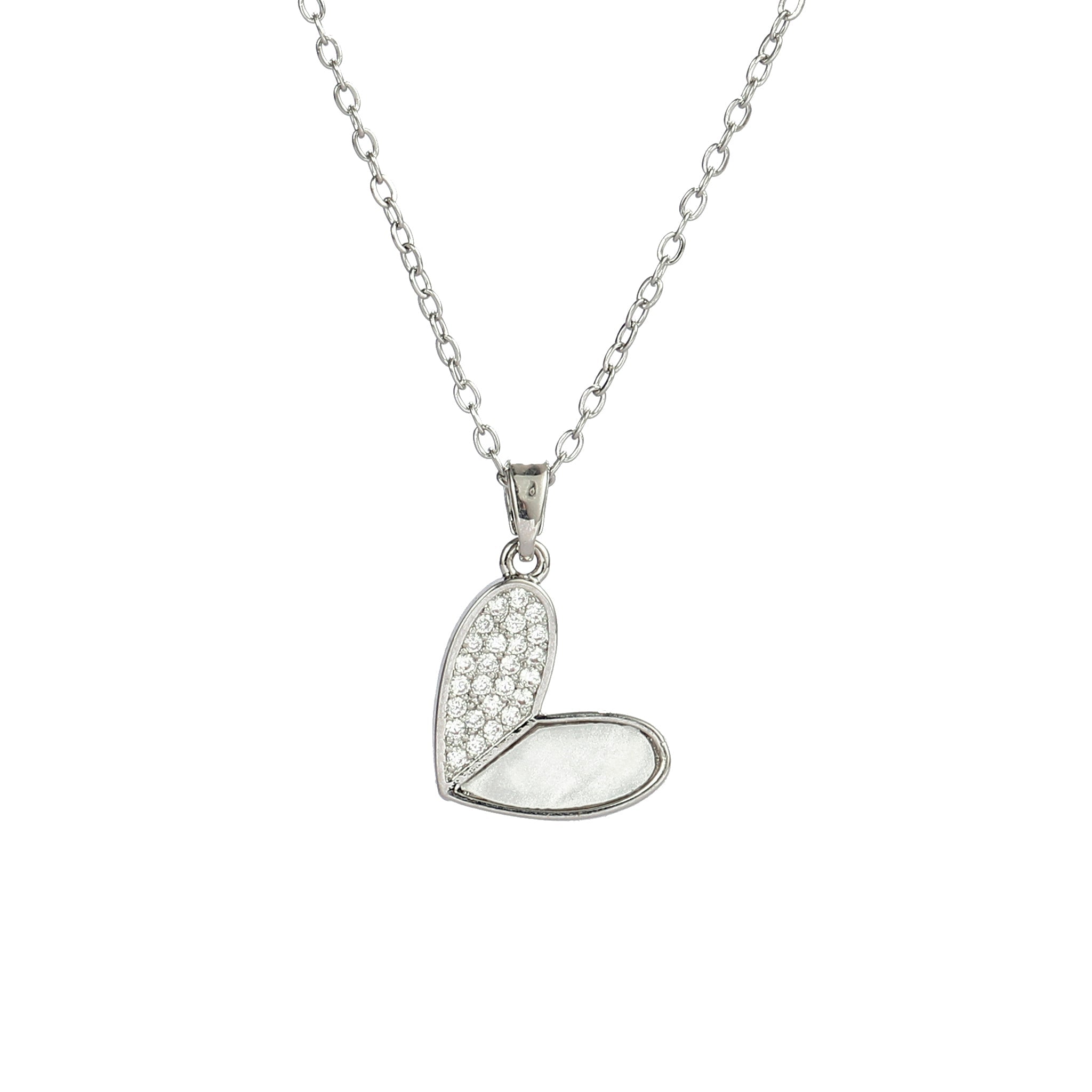 Salty Haley Studded Heart Silver Necklace