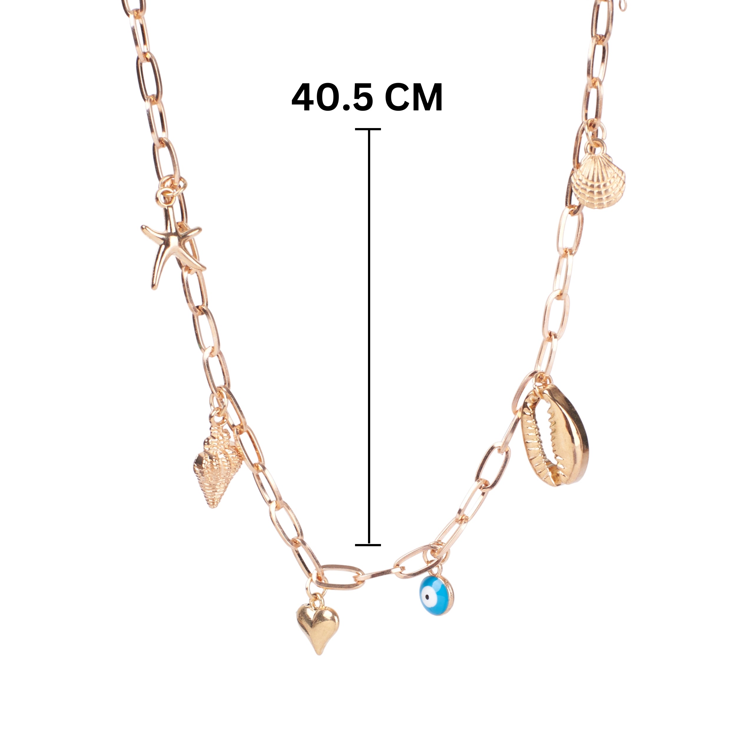 Salty Opulent Gold Tassel Charm Necklace
