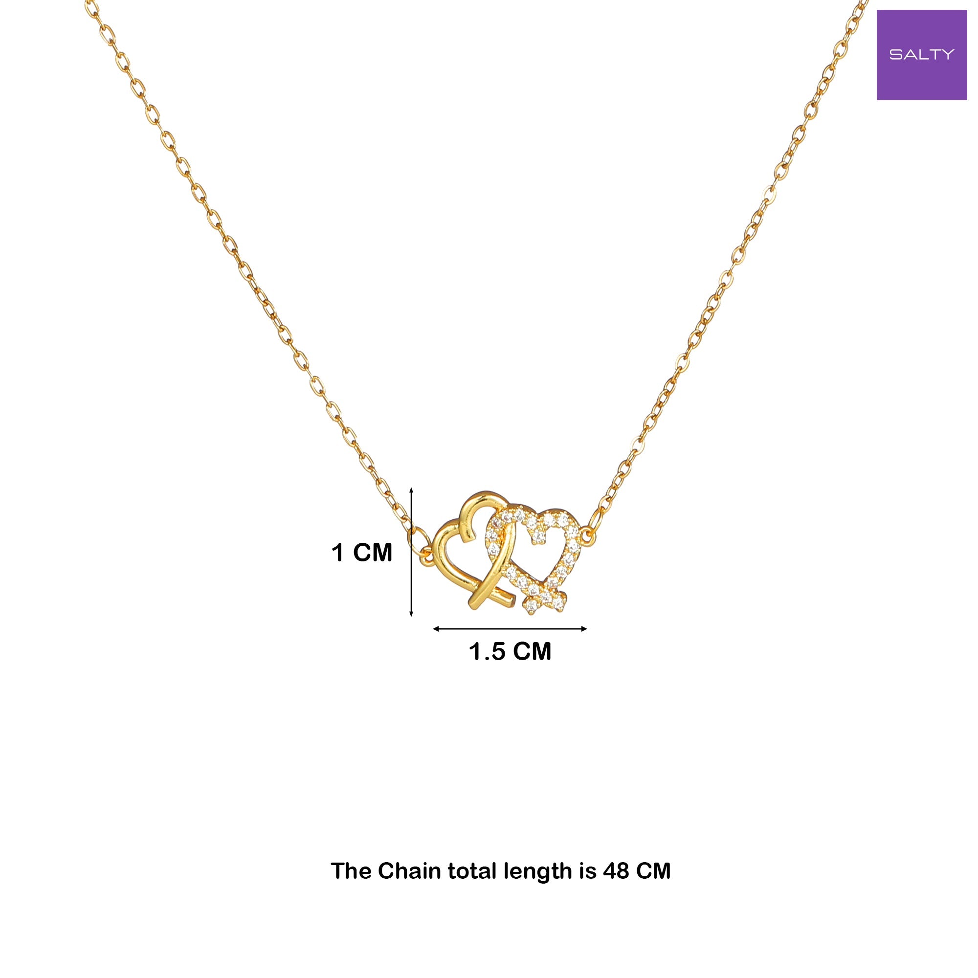 Salty Linked Hearts Necklace