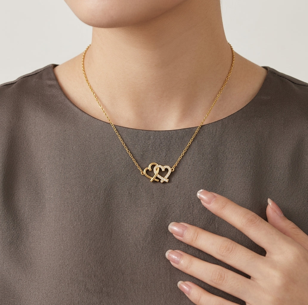 Salty Linked Hearts Necklace