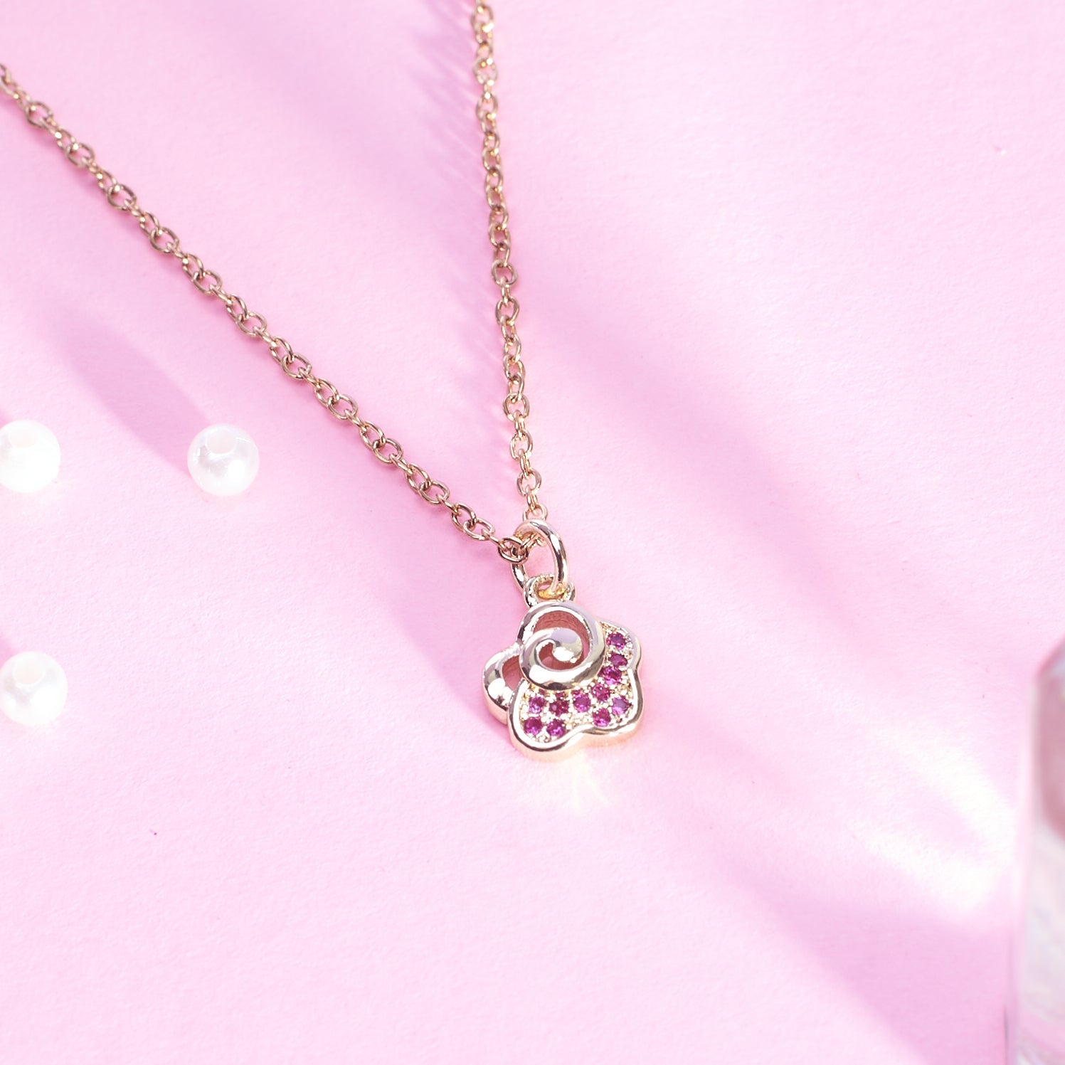 Salty Rose Charm Necklace