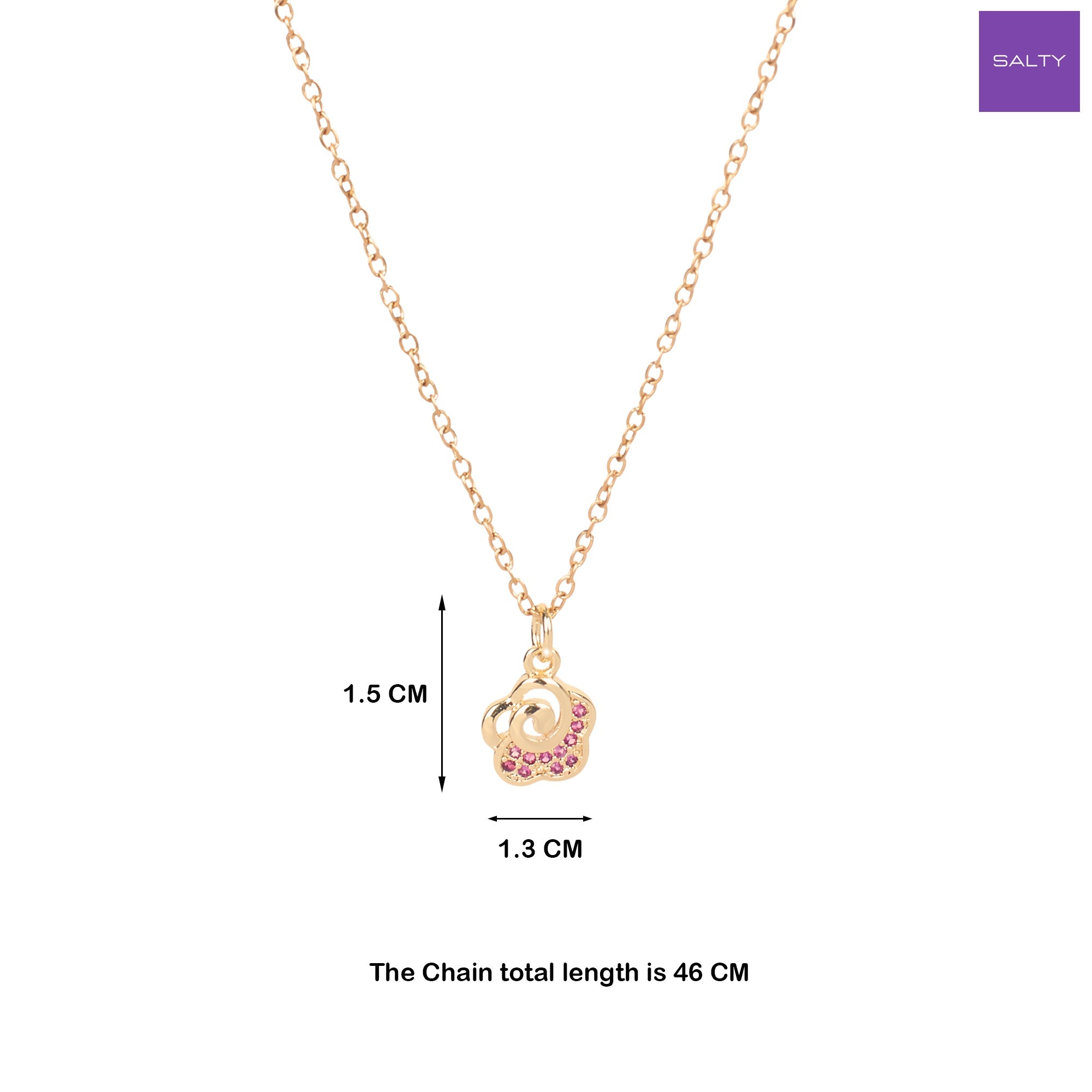Salty Rose Charm Necklace