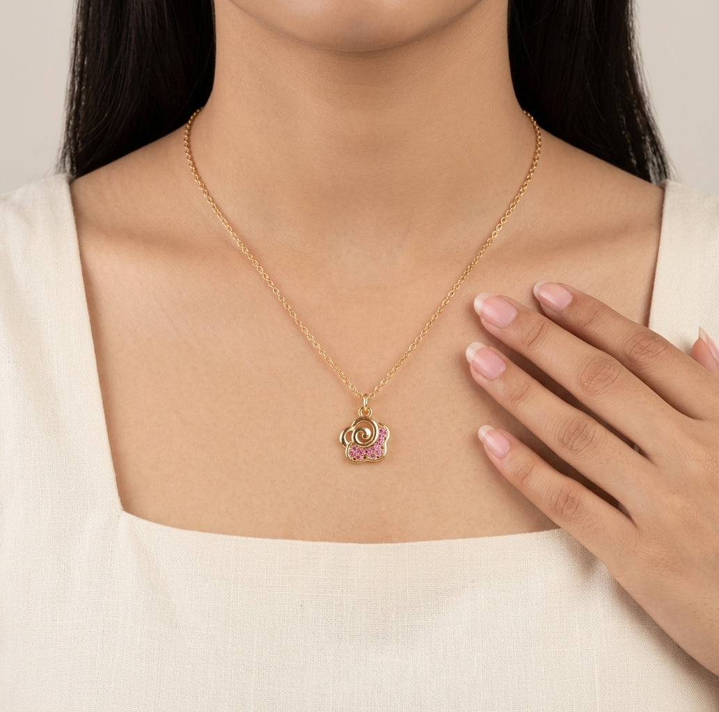 Salty Rose Charm Necklace