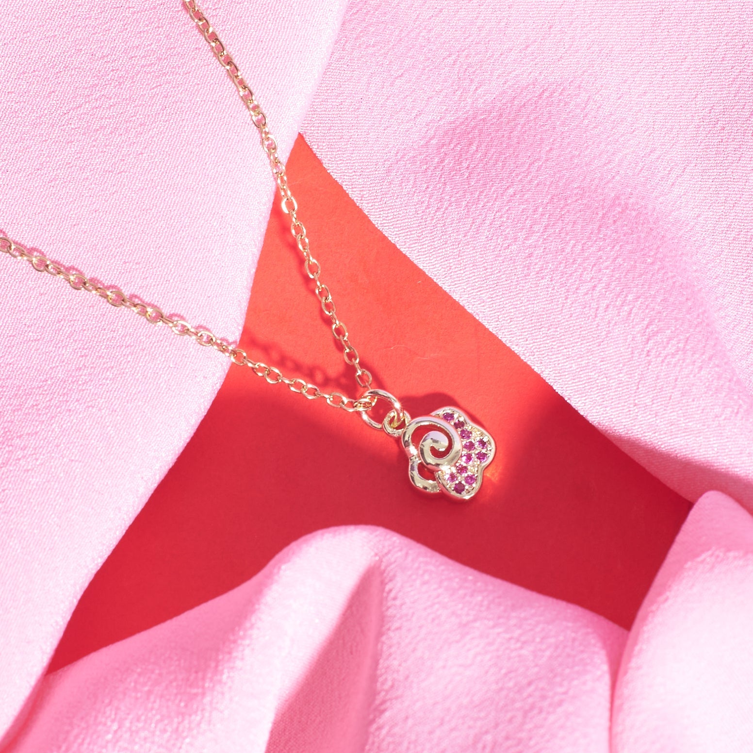 Salty Rose Charm Necklace