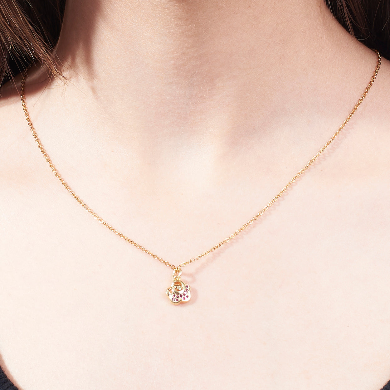 Salty Rose Charm Necklace