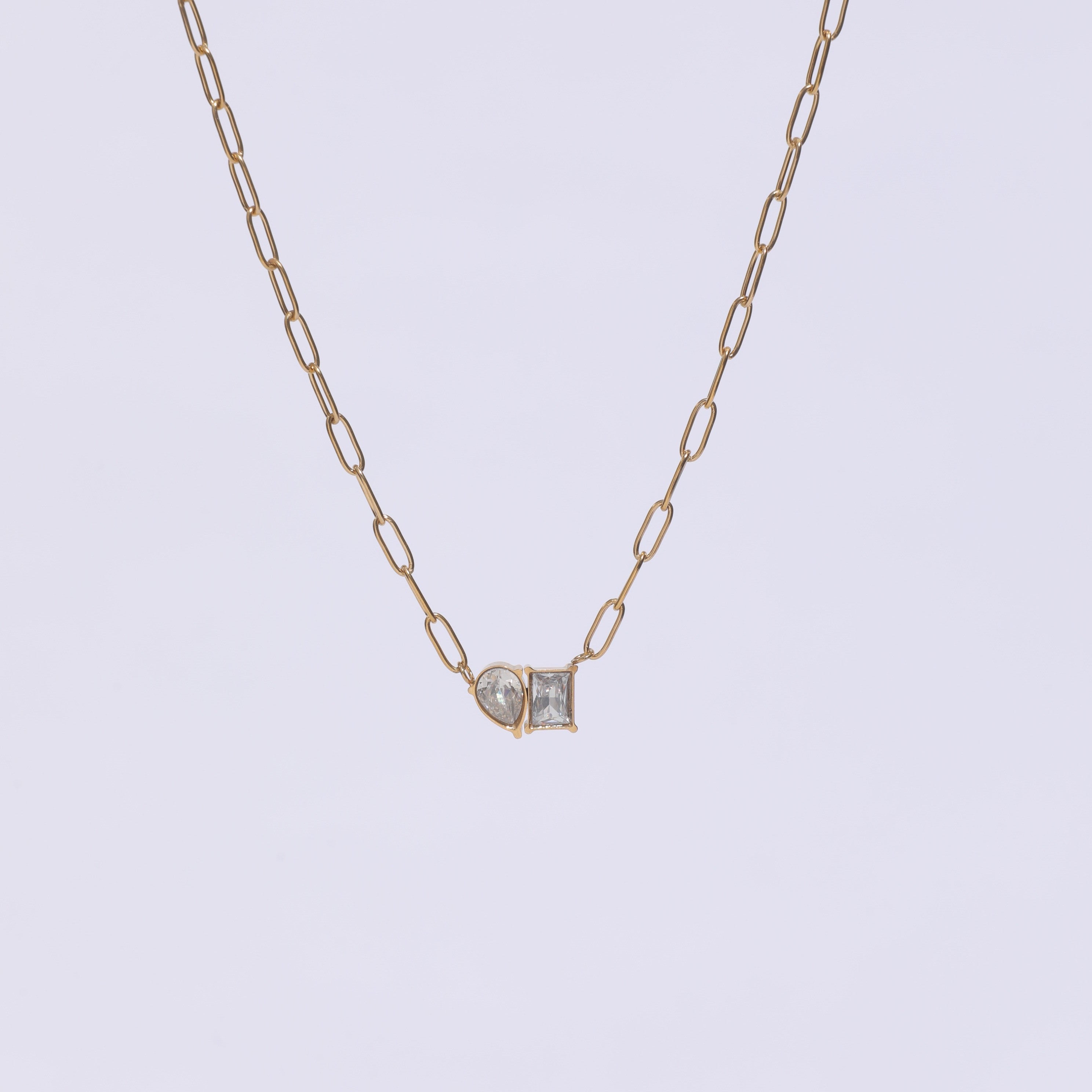 Salty Twin Spark Paperclip Necklace