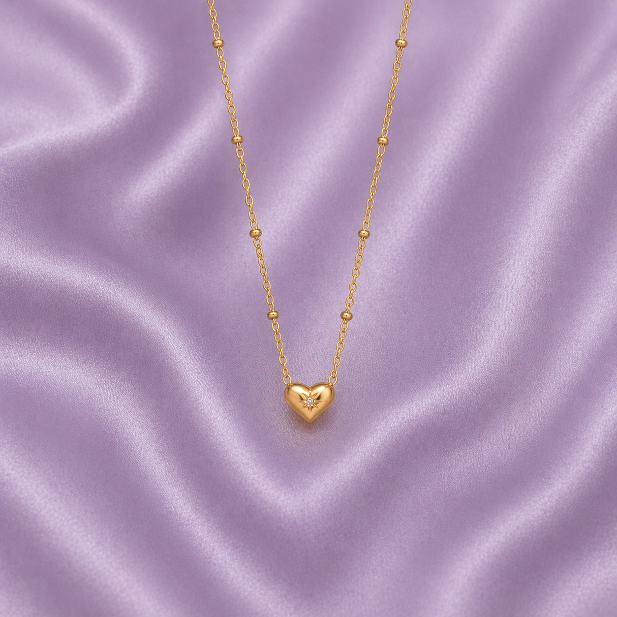 Salty Starlit Heart Necklace