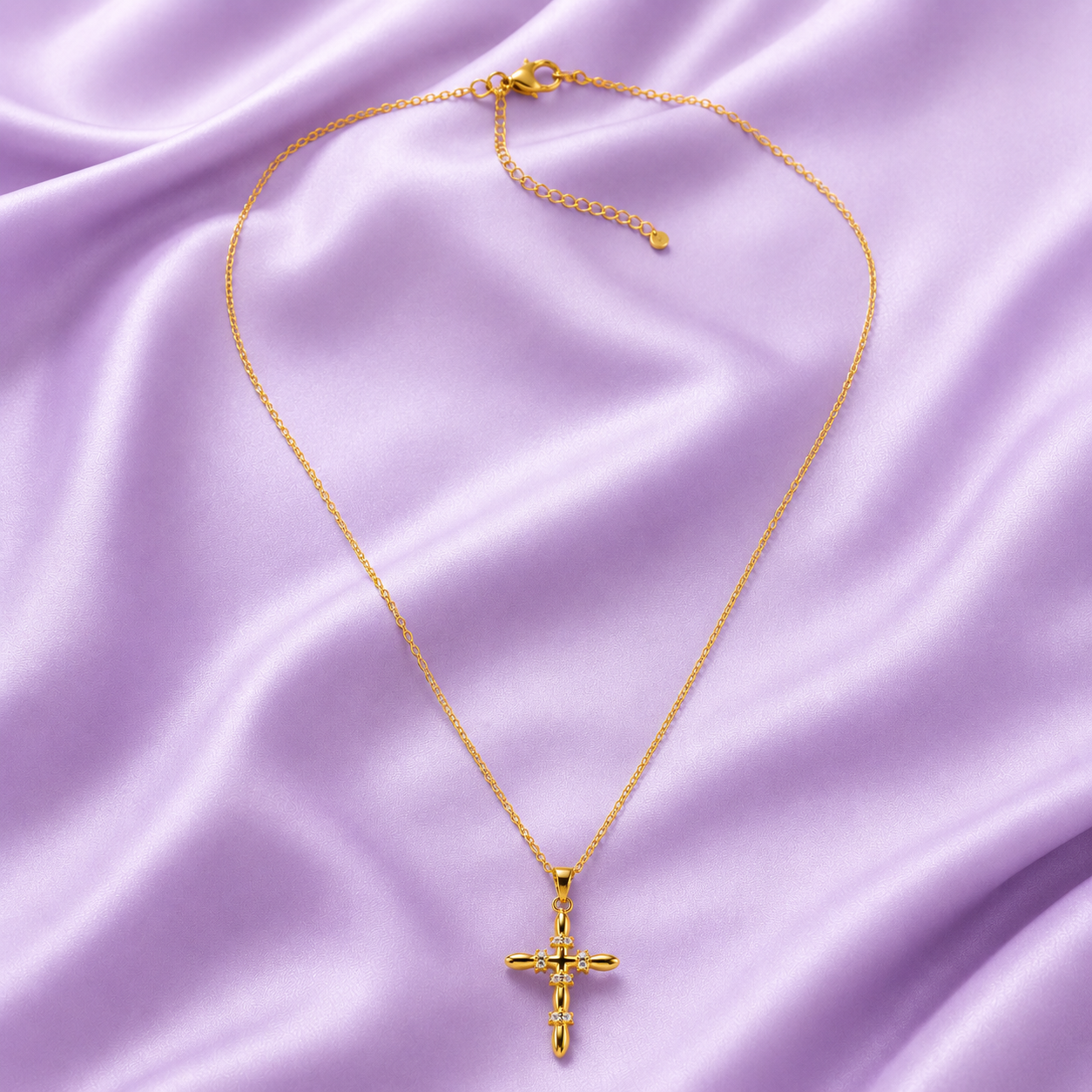 Salty Golden Cross Pendant Necklace