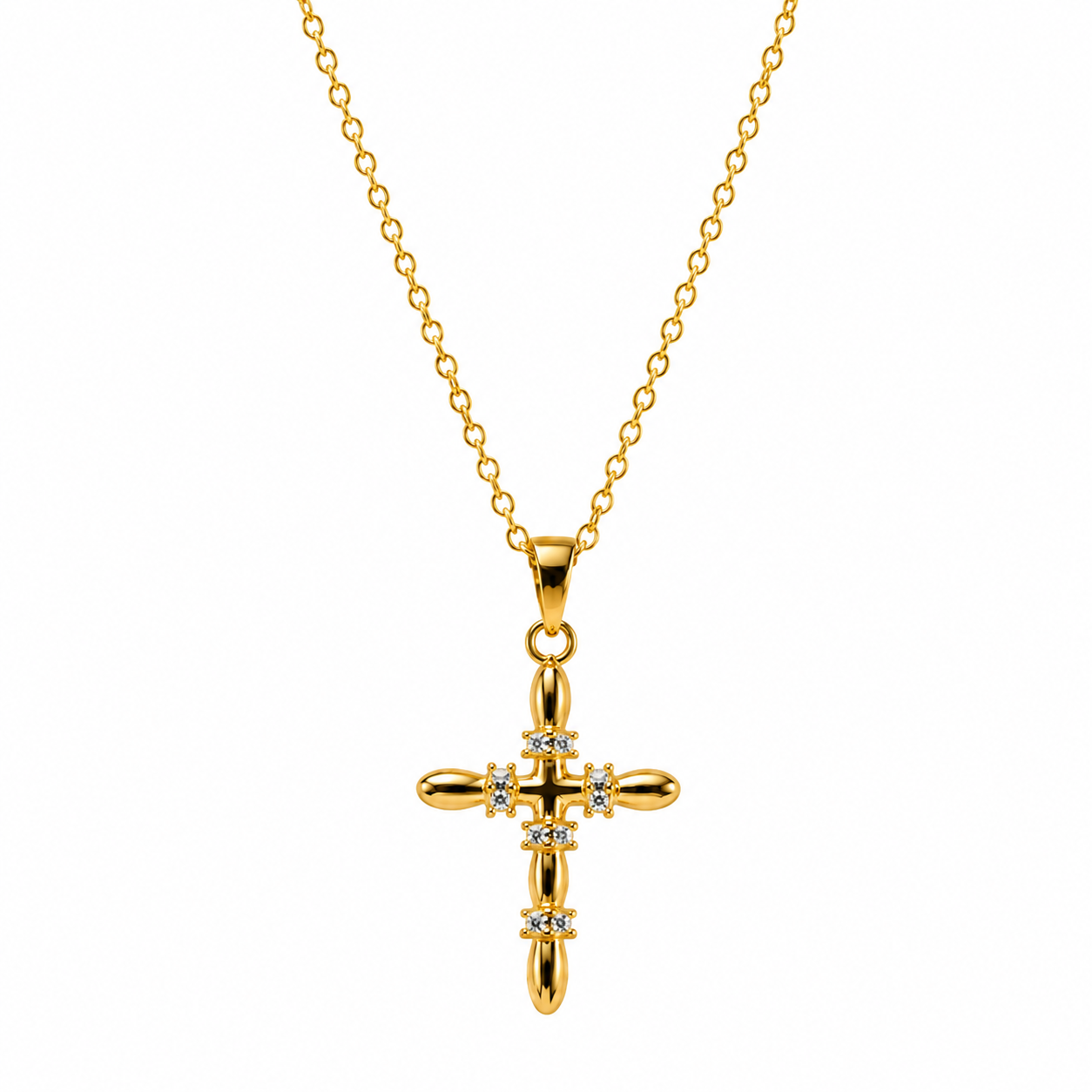 Salty Golden Cross Pendant Necklace