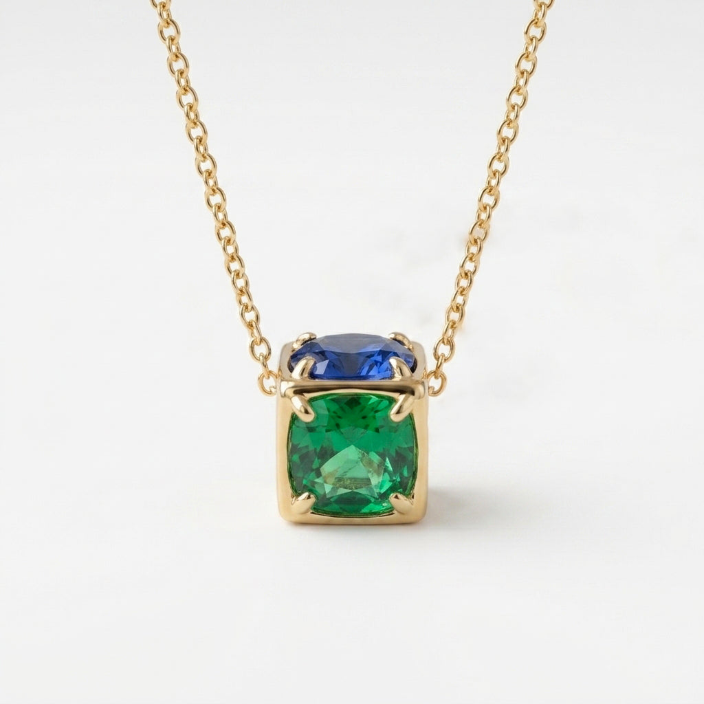 Salty Golden Chain Pink Tag Necklace