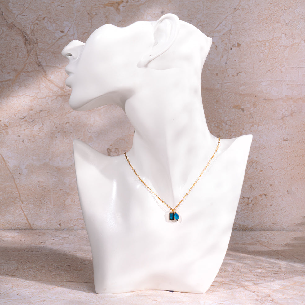 Salty Golden Blue Stone Necklace